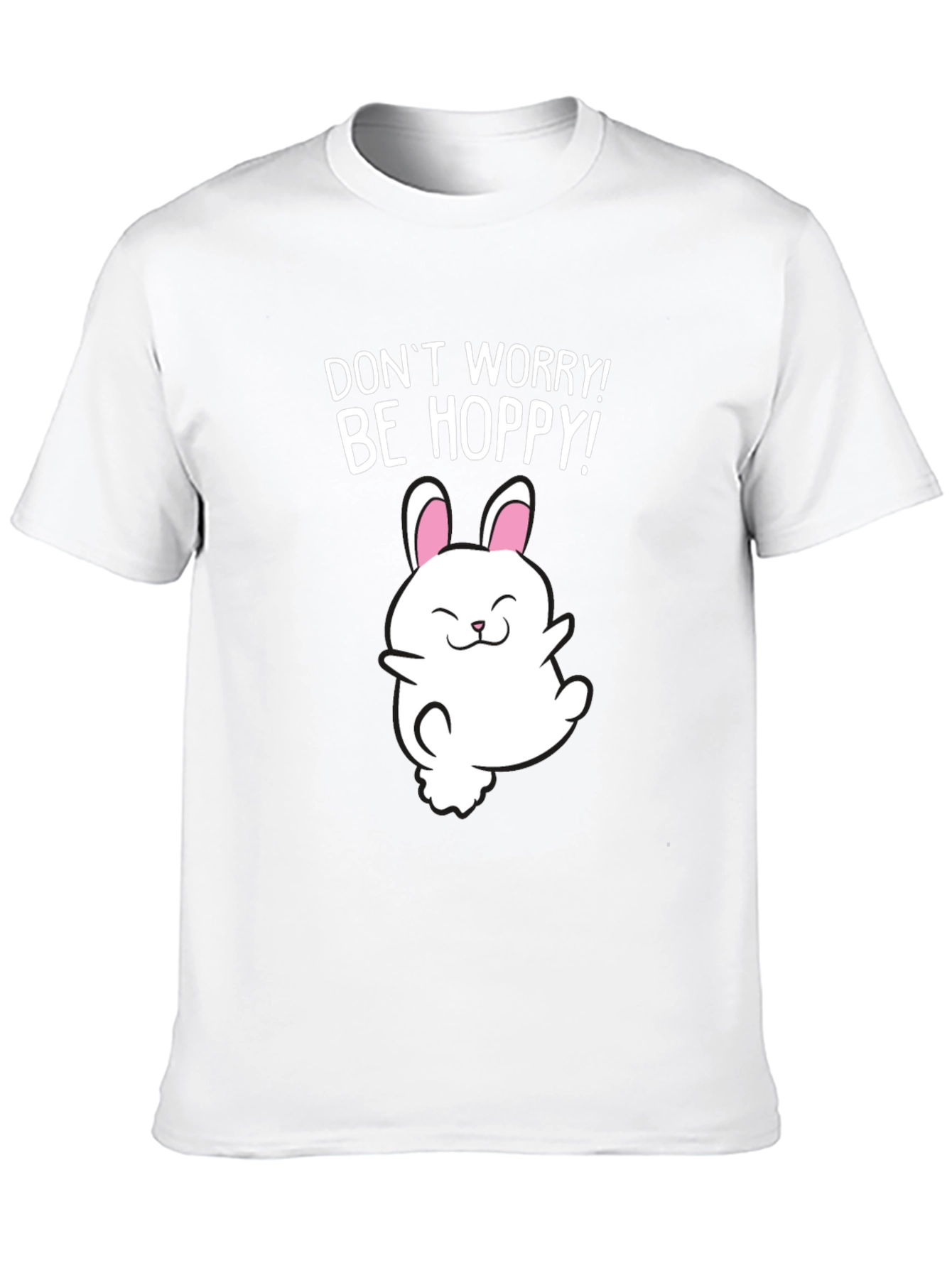 Dont Worry Be Hoppy! Easter Bunny Graphic Tee