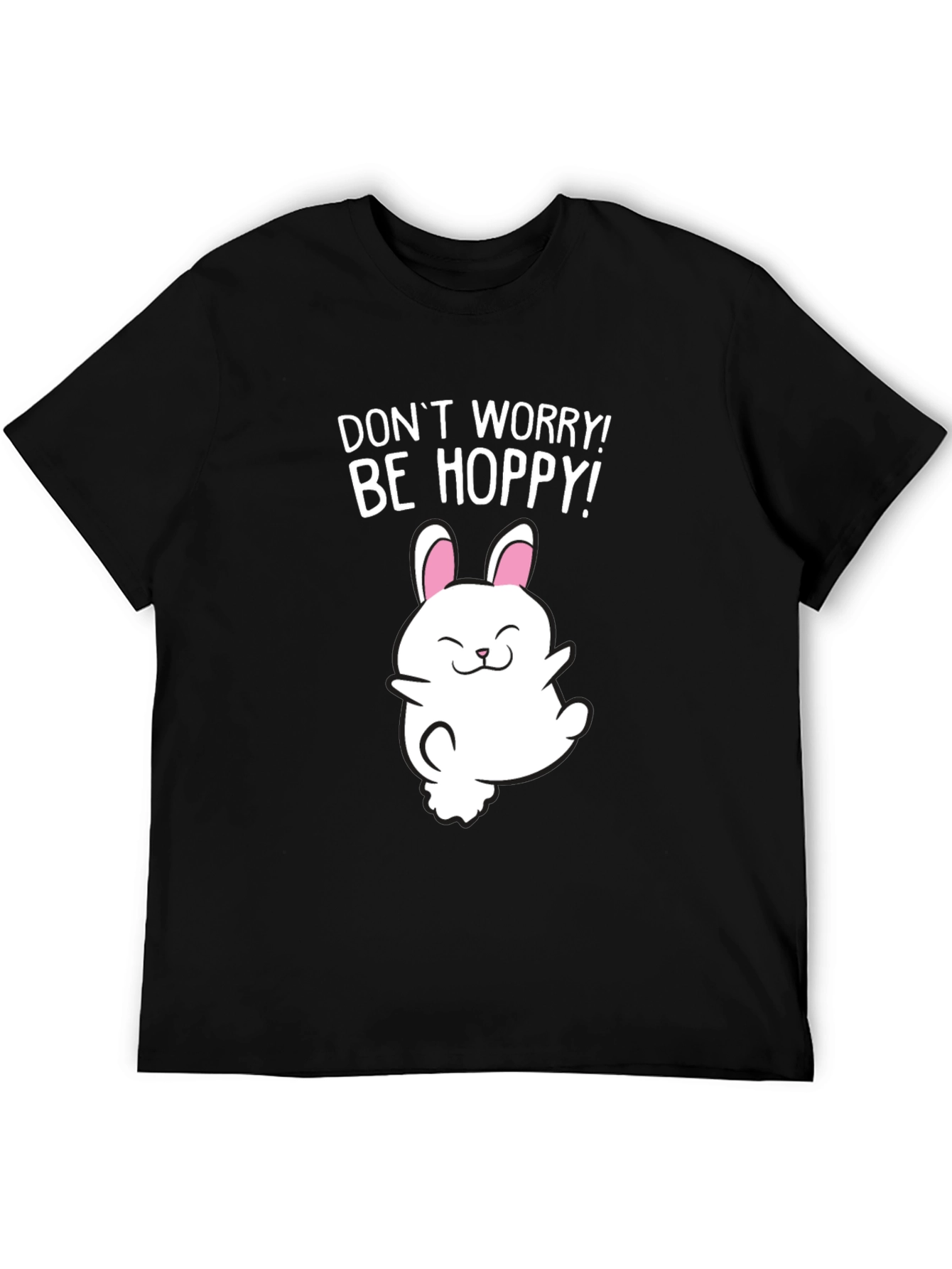 Dont Worry Be Hoppy! Easter Bunny Graphic Tee