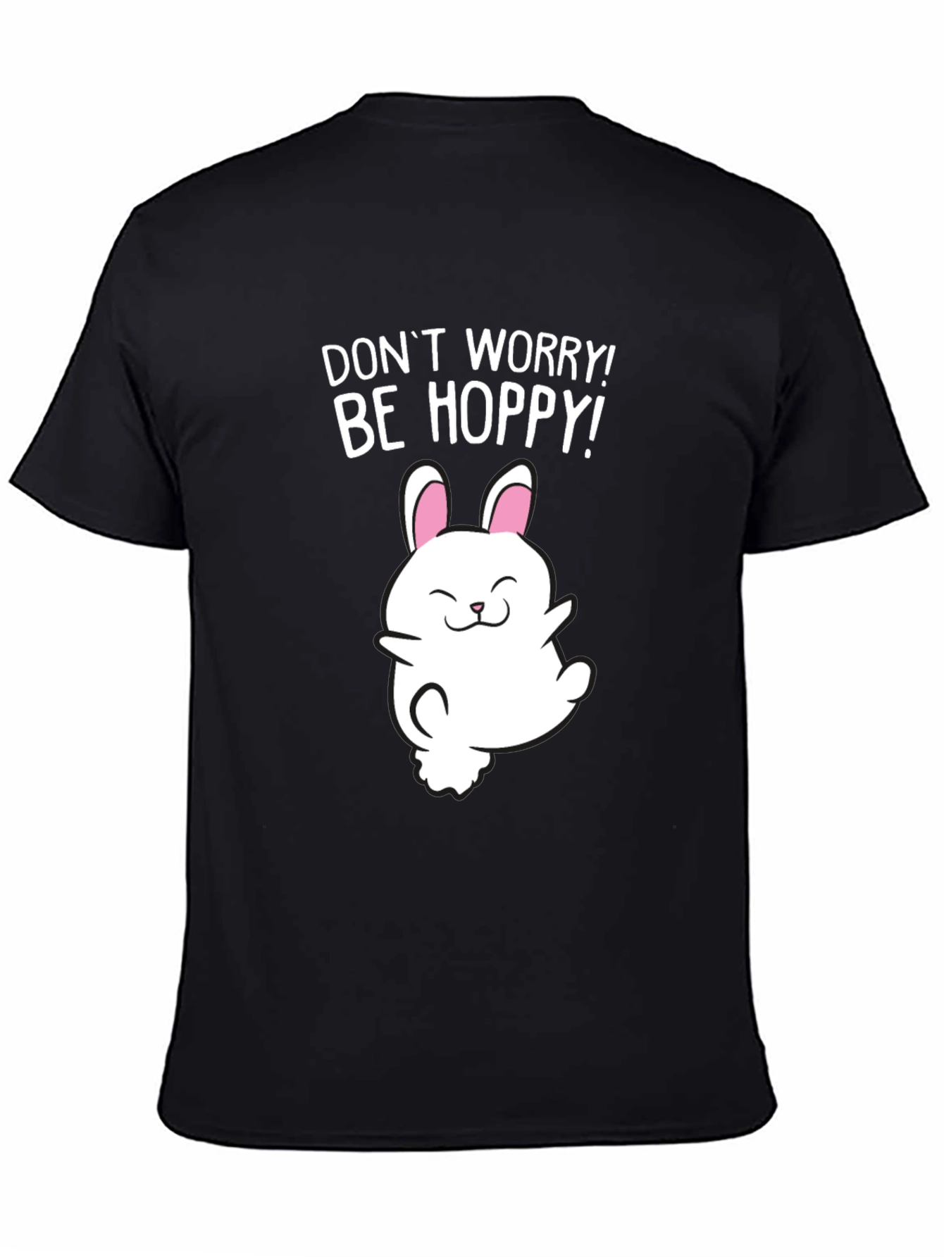 Dont Worry Be Hoppy! Easter Bunny Graphic Tee