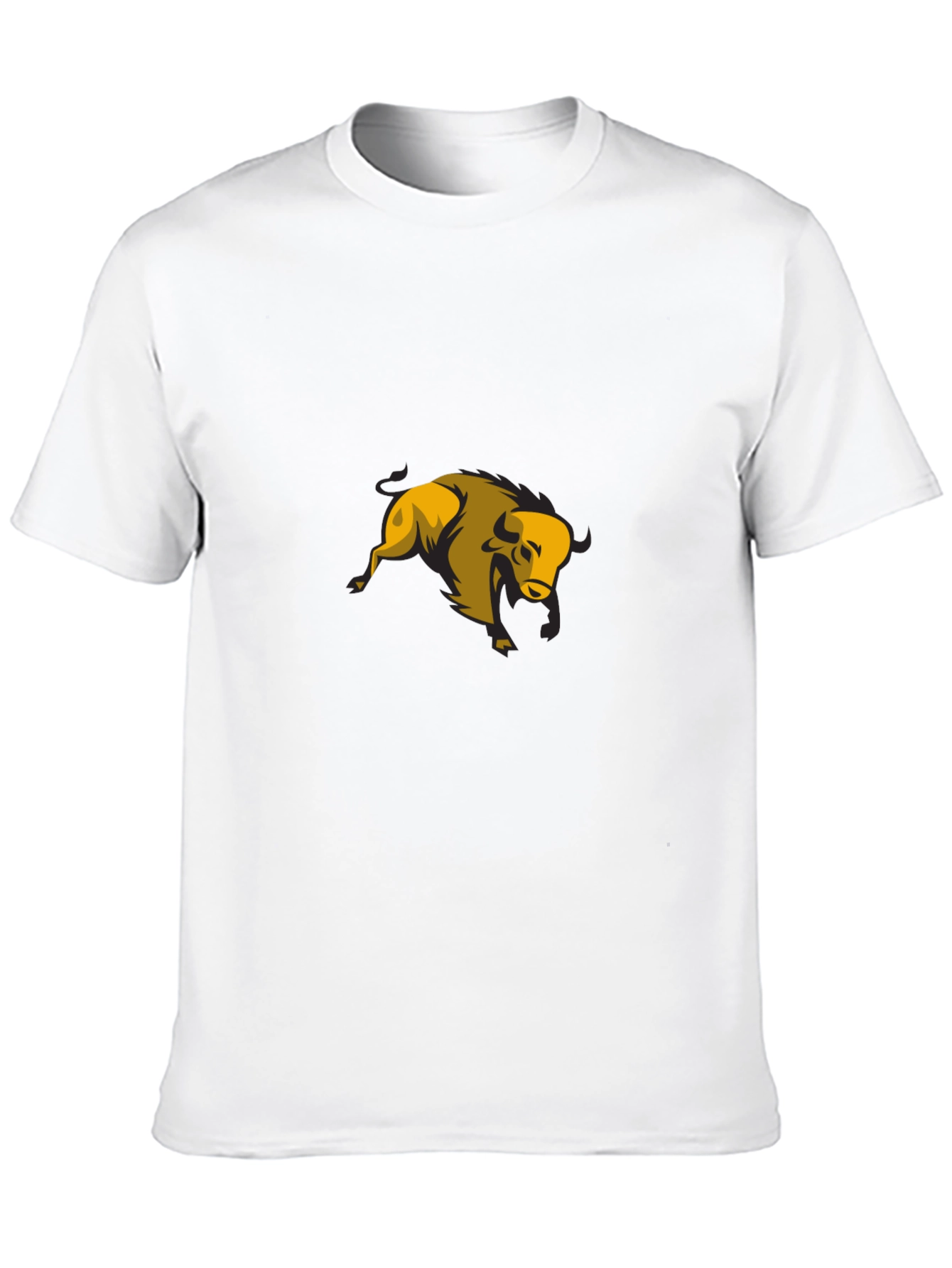 Black T-Shirt with Yellow Bull Graphic
