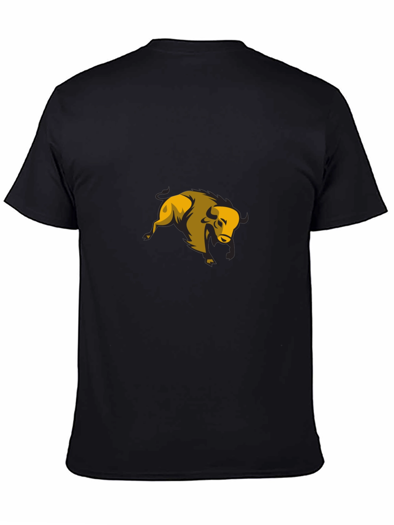Black T-Shirt with Yellow Bull Graphic