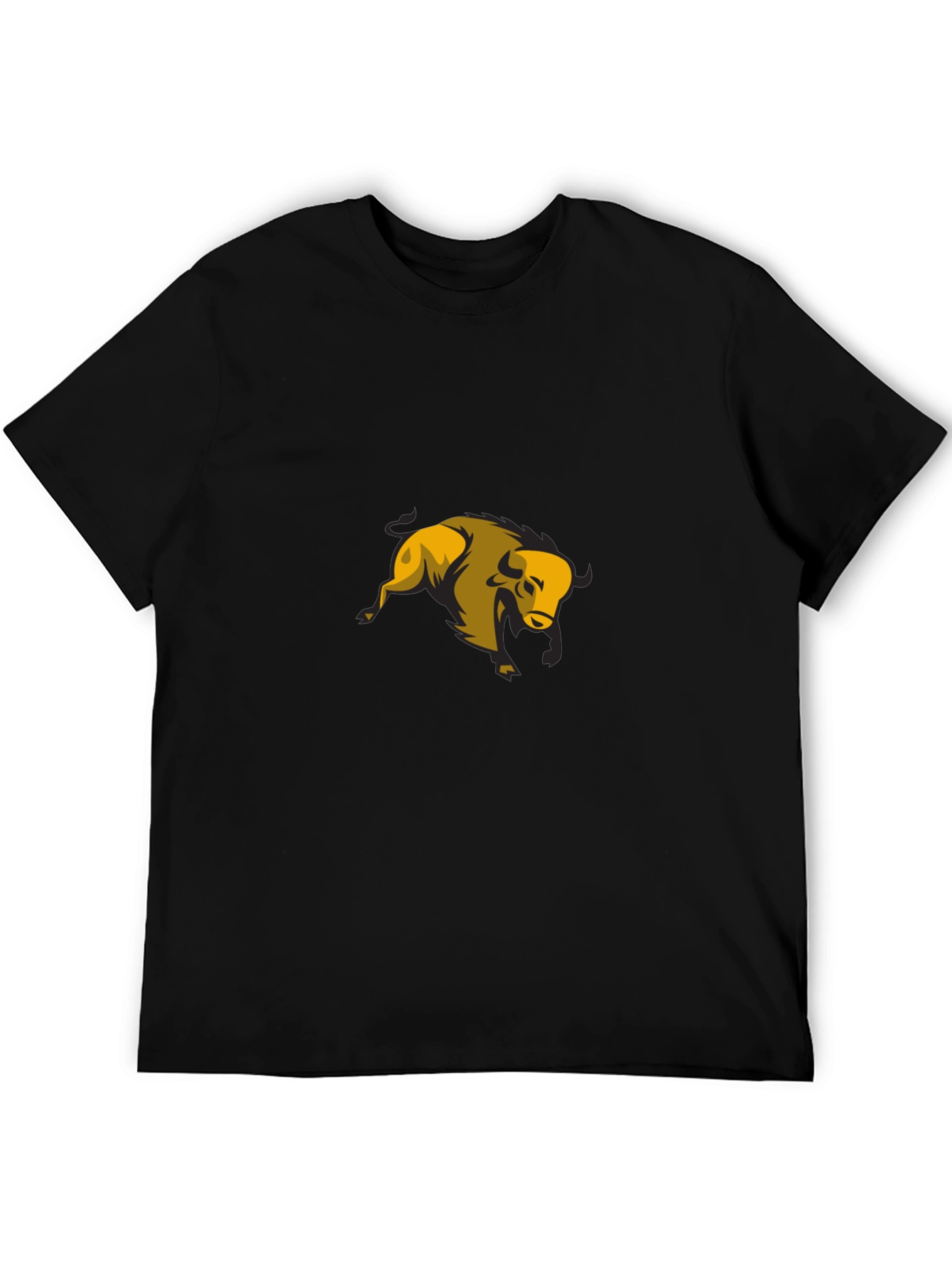 Black T-Shirt with Yellow Bull Graphic
