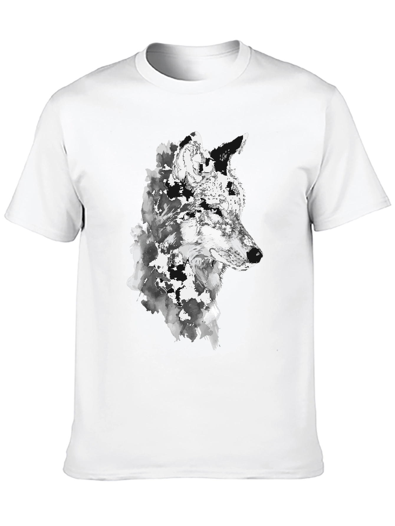 Wolf Graphic Black T-Shirt - Artistic Animal Design