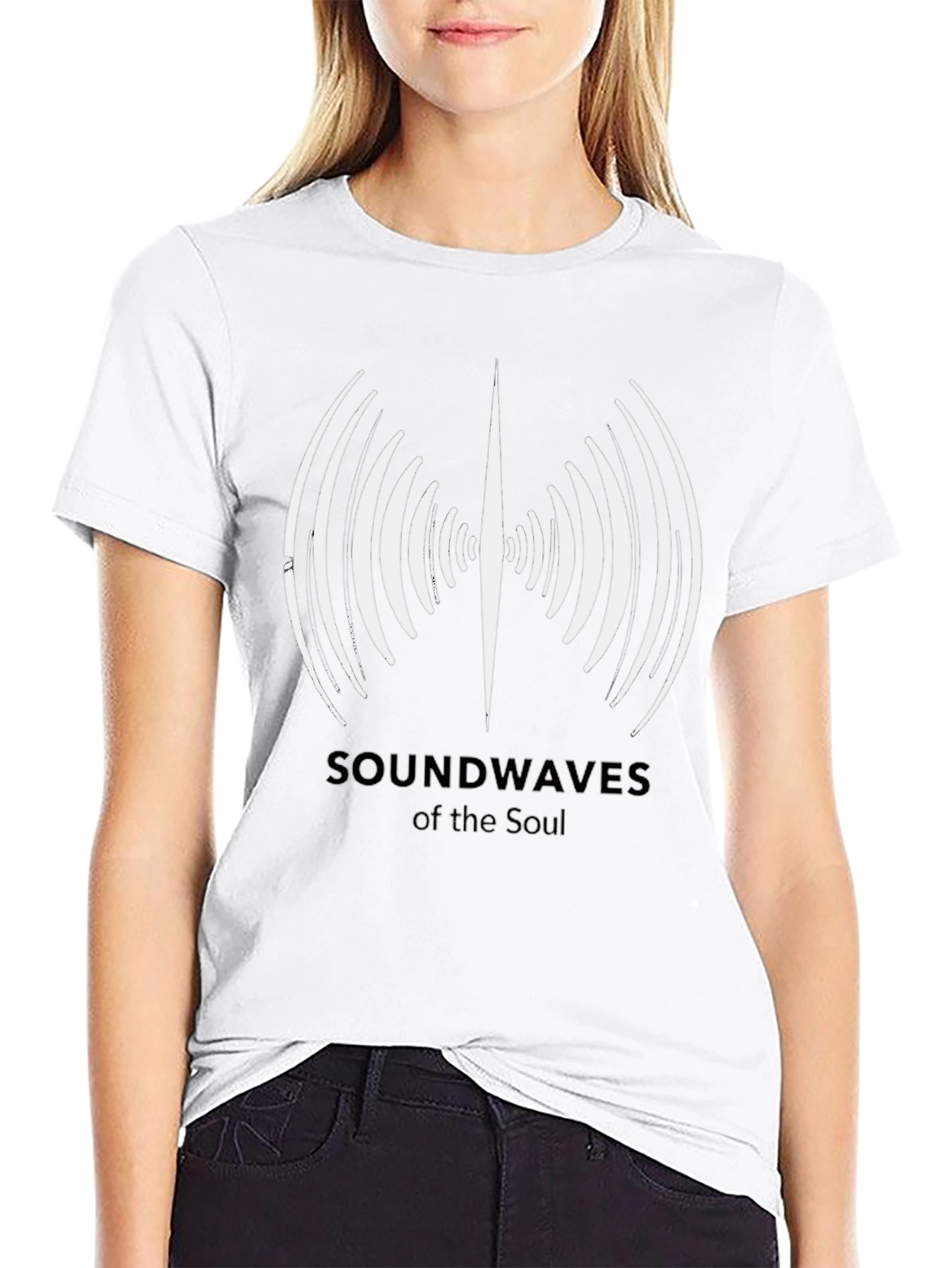 Soundwaves of the Soul Black Graphic T-Shirt