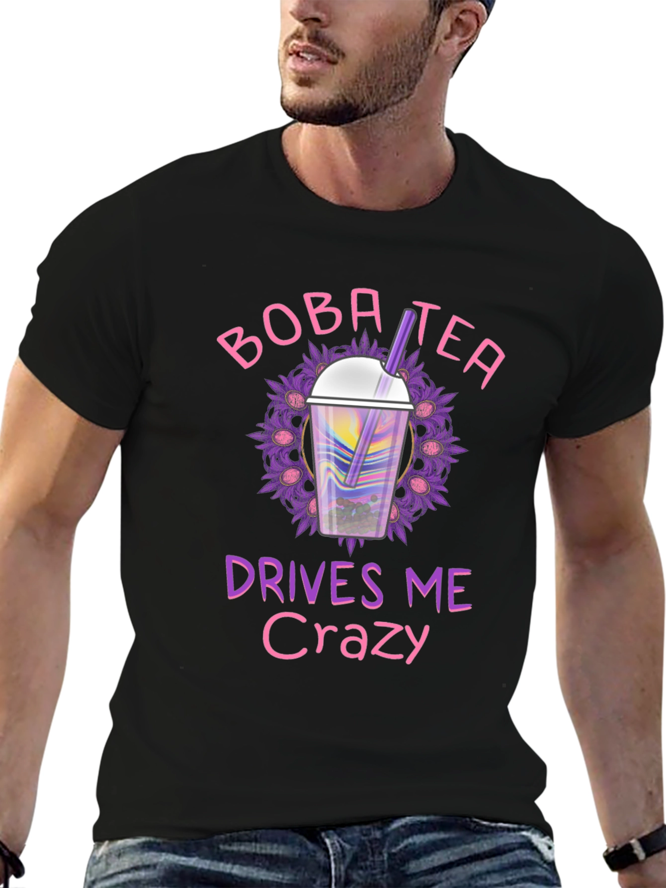 Boba Tea Drives Me Crazy Black T-Shirt