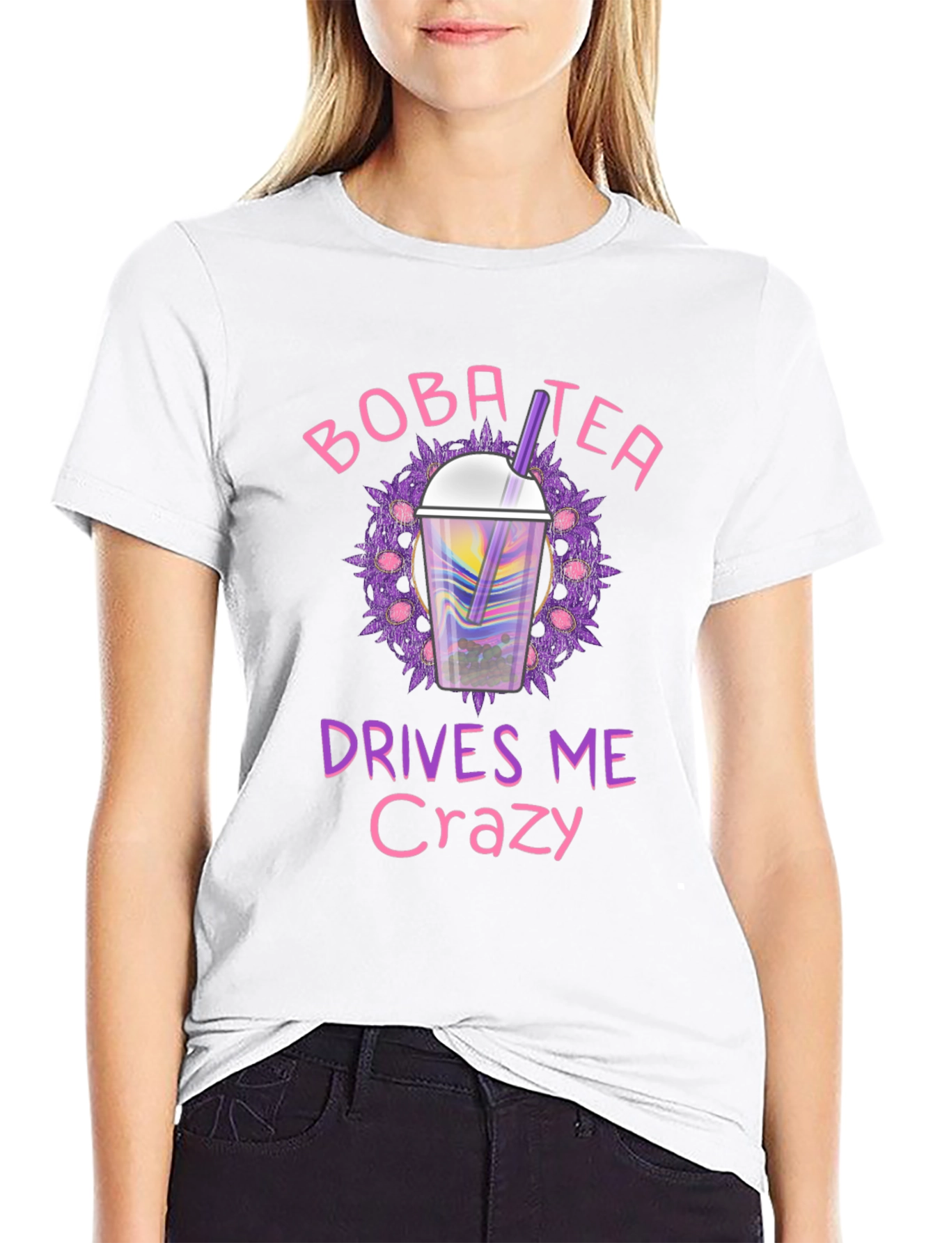 Boba Tea Drives Me Crazy Black T-Shirt