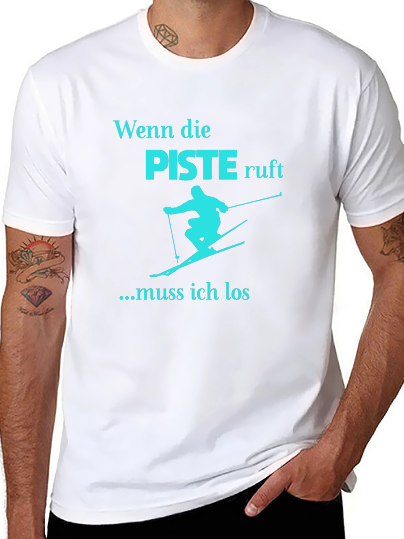 Ski Slope Calling Black T-Shirt