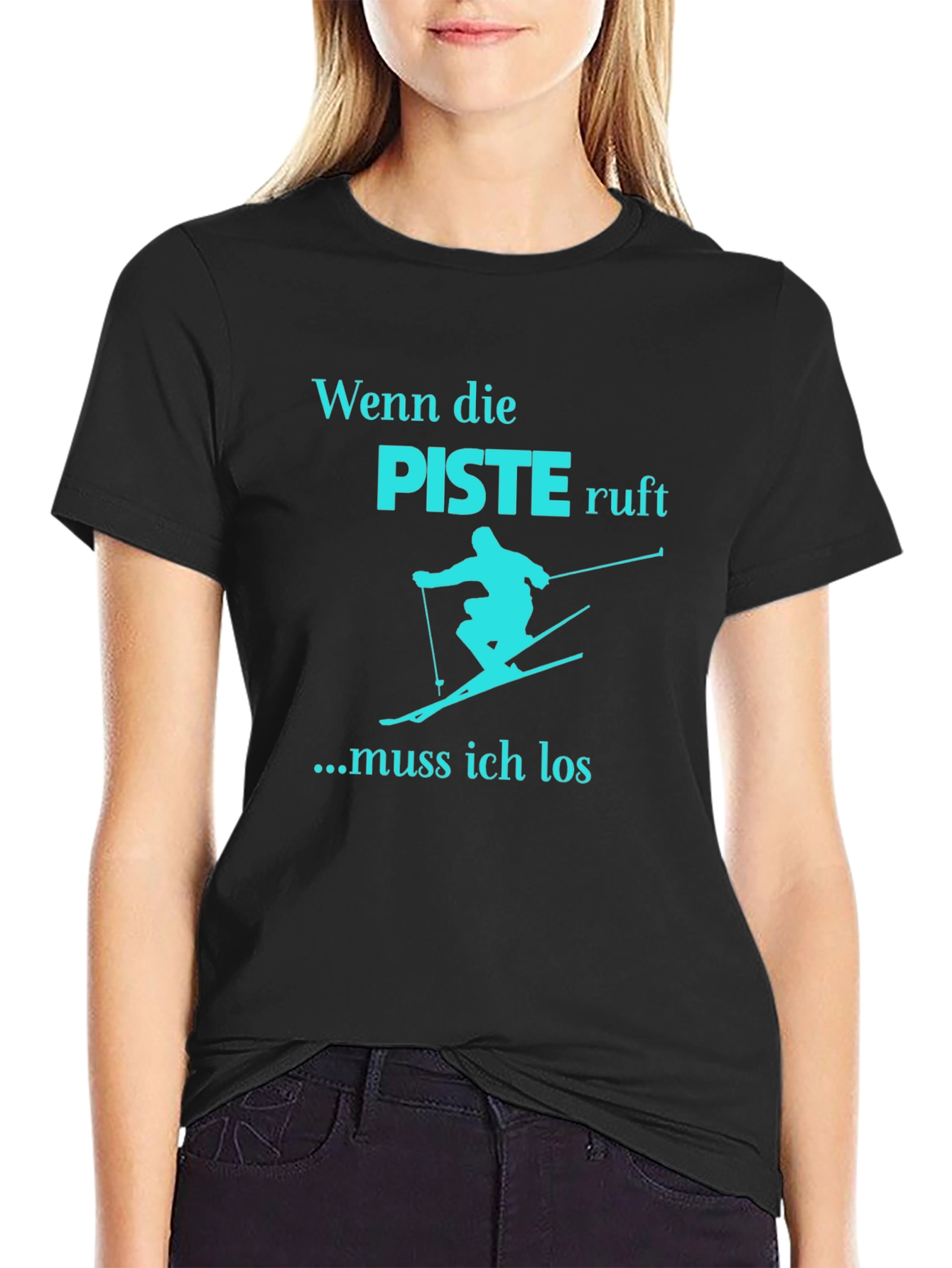 Ski Slope Calling Black T-Shirt