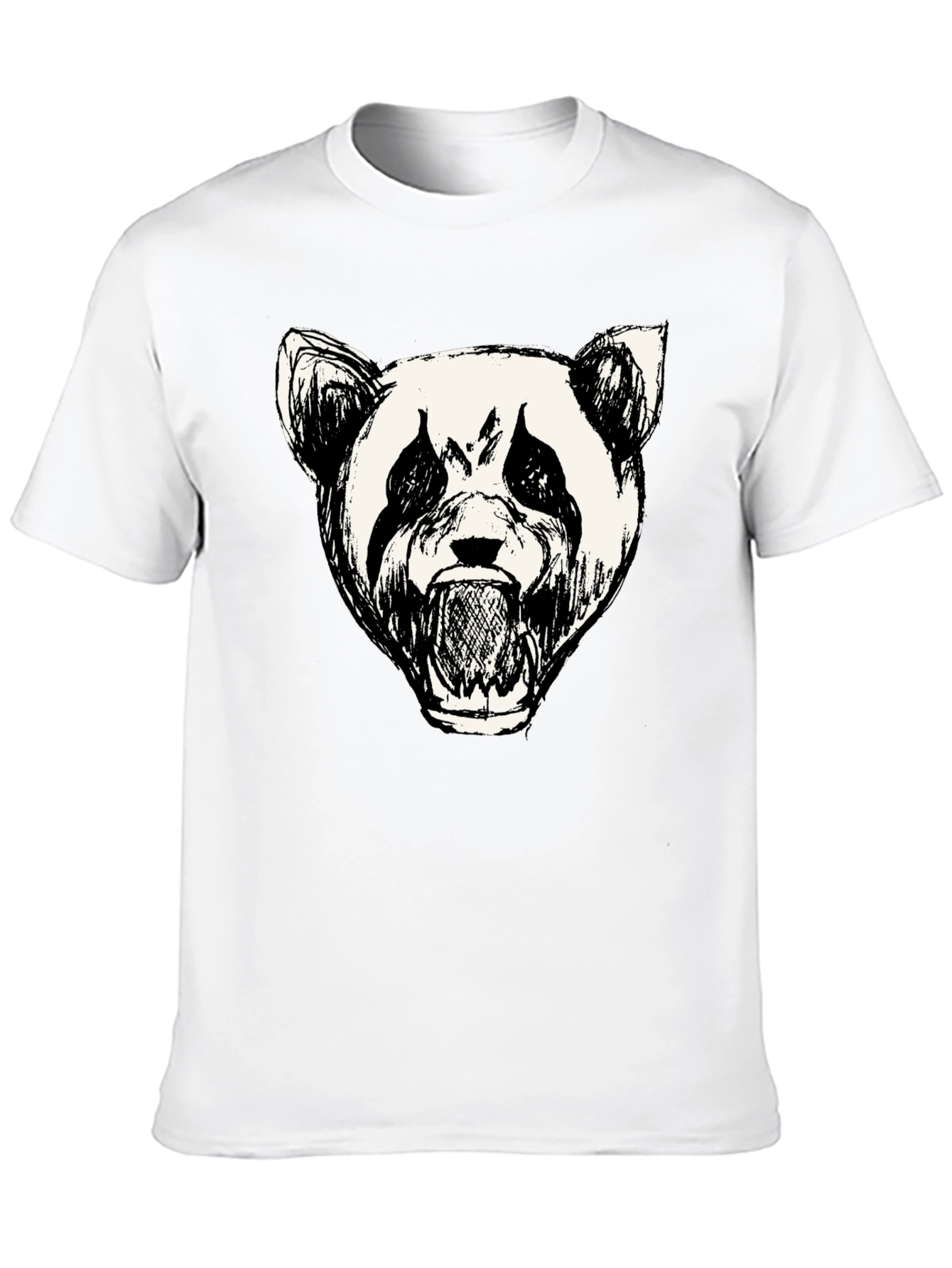 Mens Black Panda Graphic Print T-Shirt