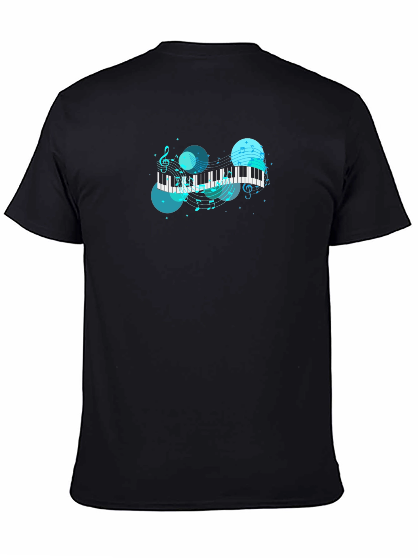 Musical Keyboard T-Shirt - Black Cotton Blend