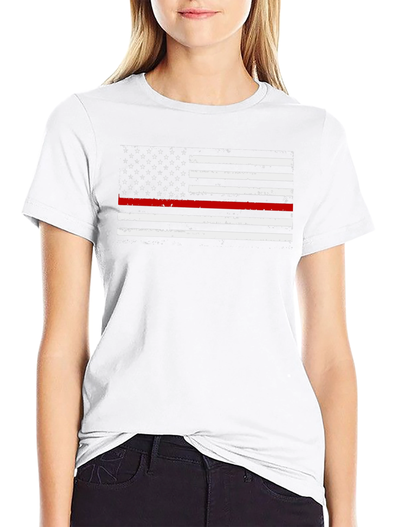 Thin Red Line American Flag T-Shirt