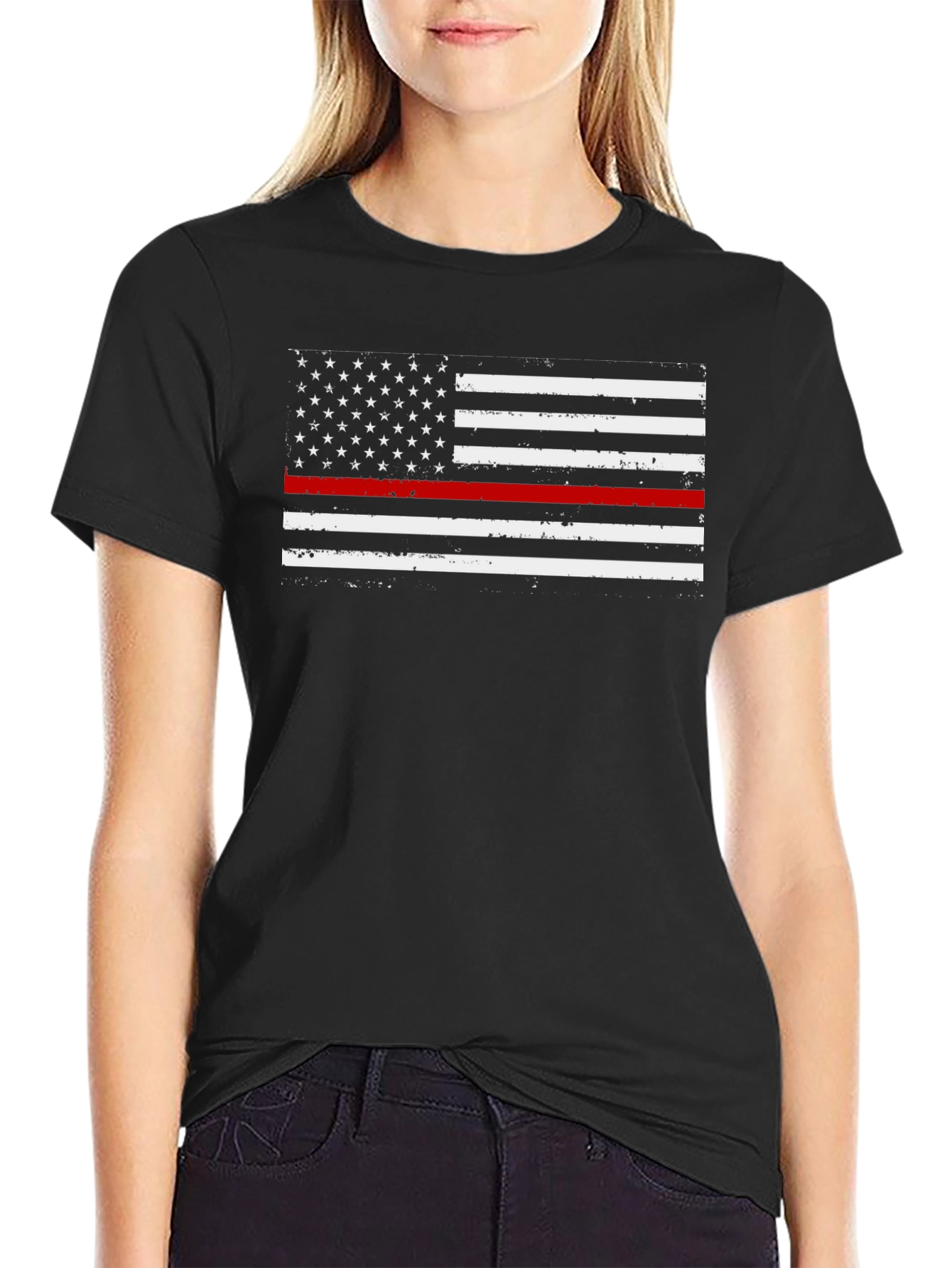 Thin Red Line American Flag T-Shirt