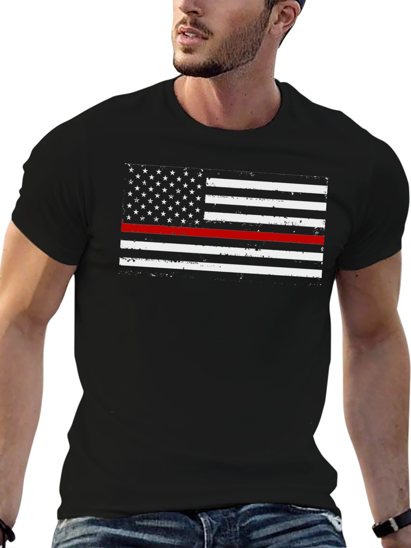 Thin Red Line American Flag T-Shirt
