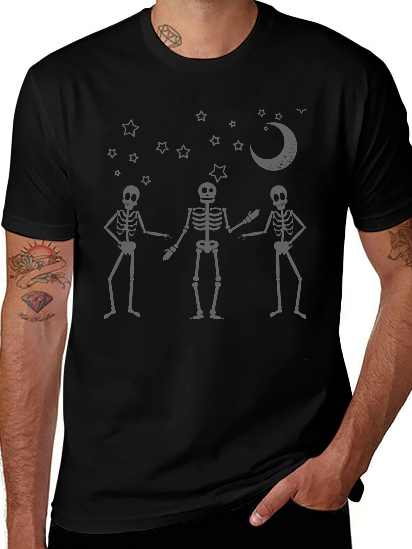 Skeleton Dance Crew Graphic Tee - Black