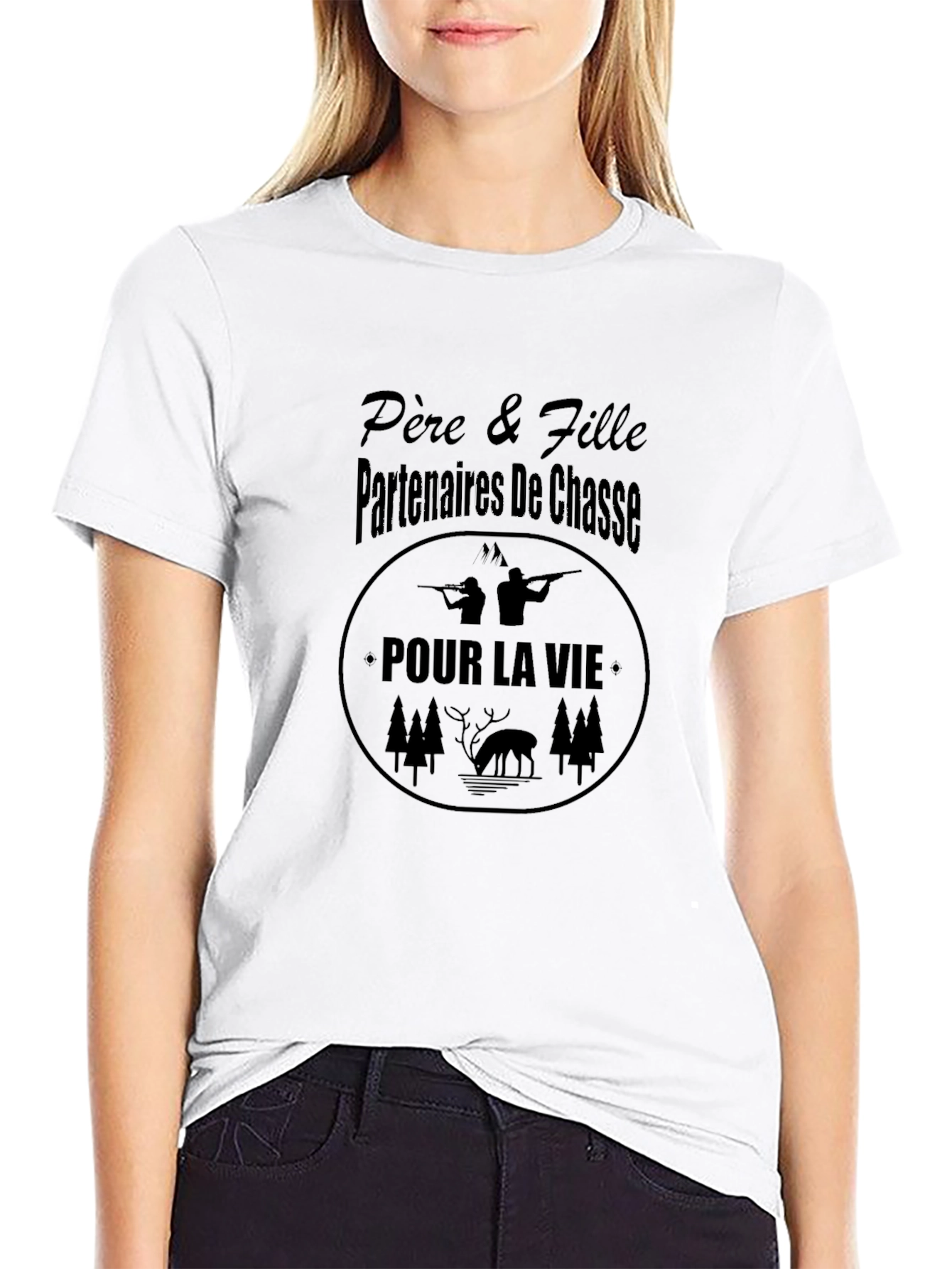 Father & Daughter Hunting Partners Black T-Shirt