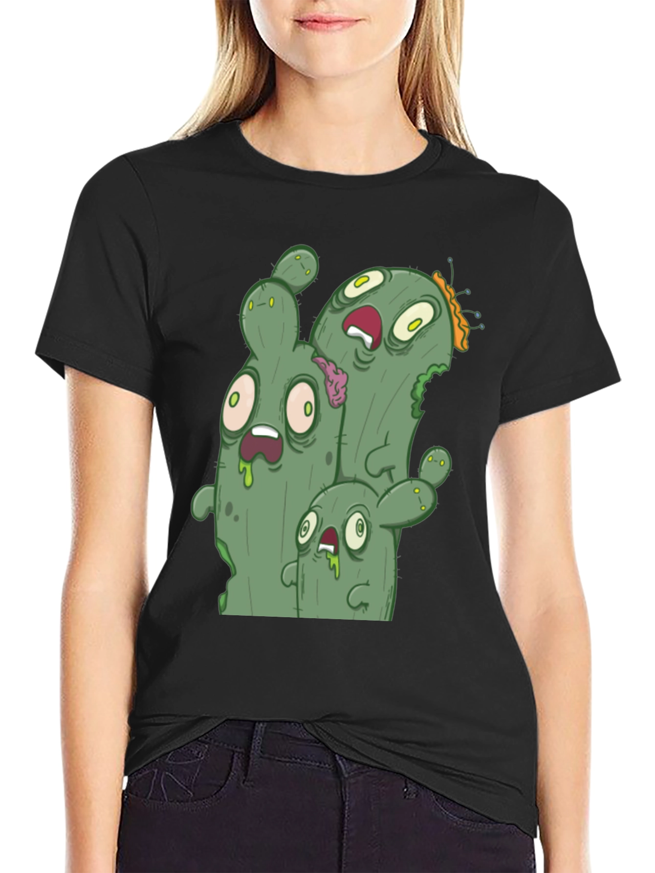 Zombie Cactus Graphic Tee - Black