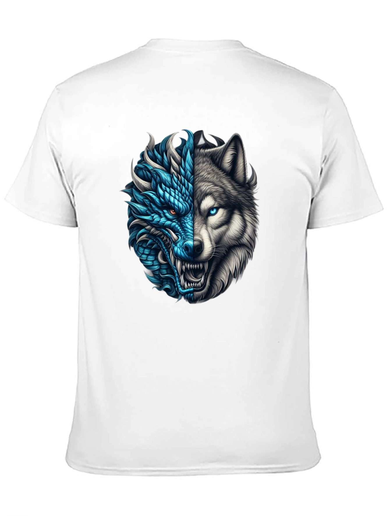 Dragon Wolf Graphic Tee - Black T-Shirt