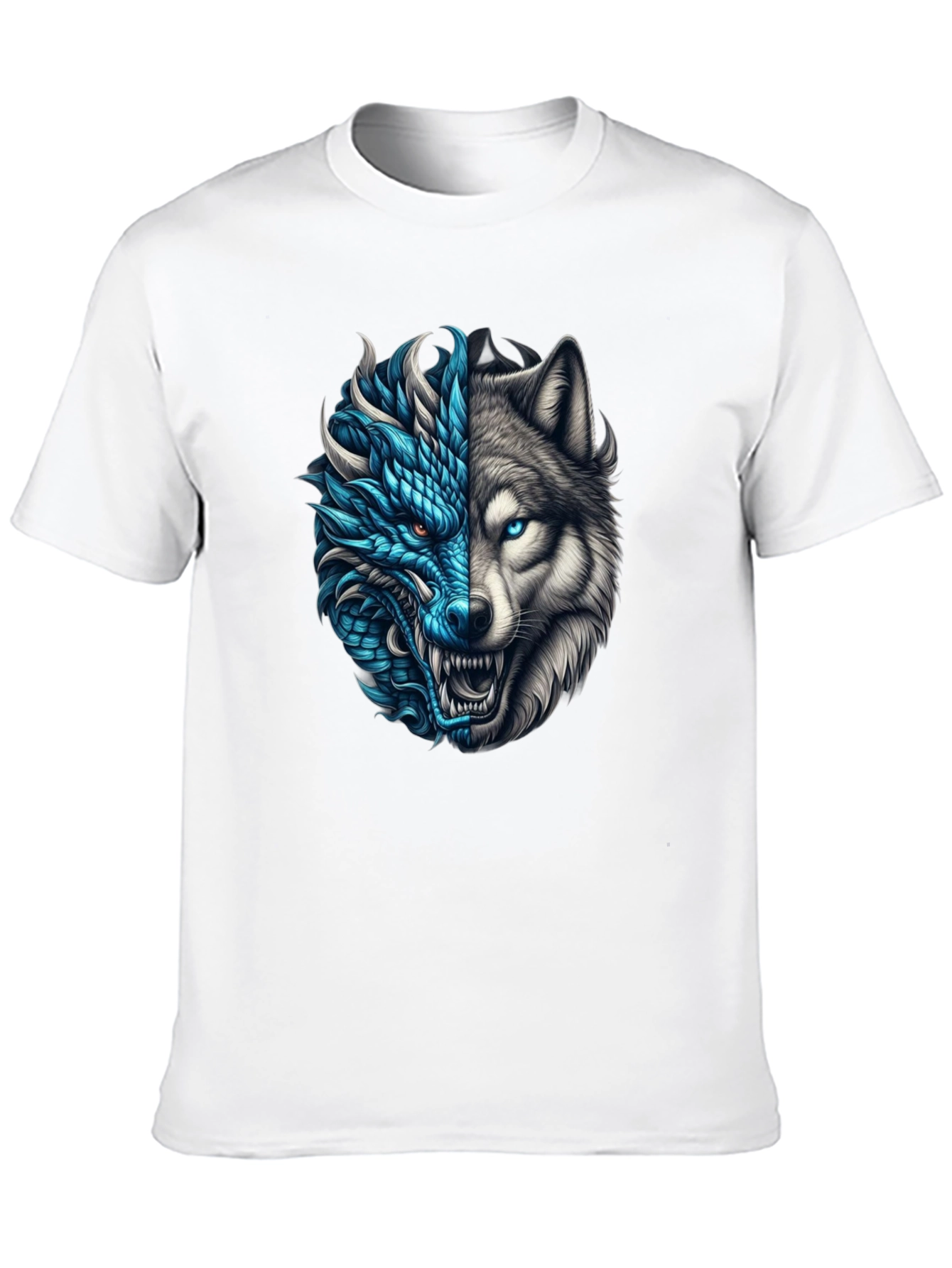 Dragon Wolf Graphic Tee - Black T-Shirt