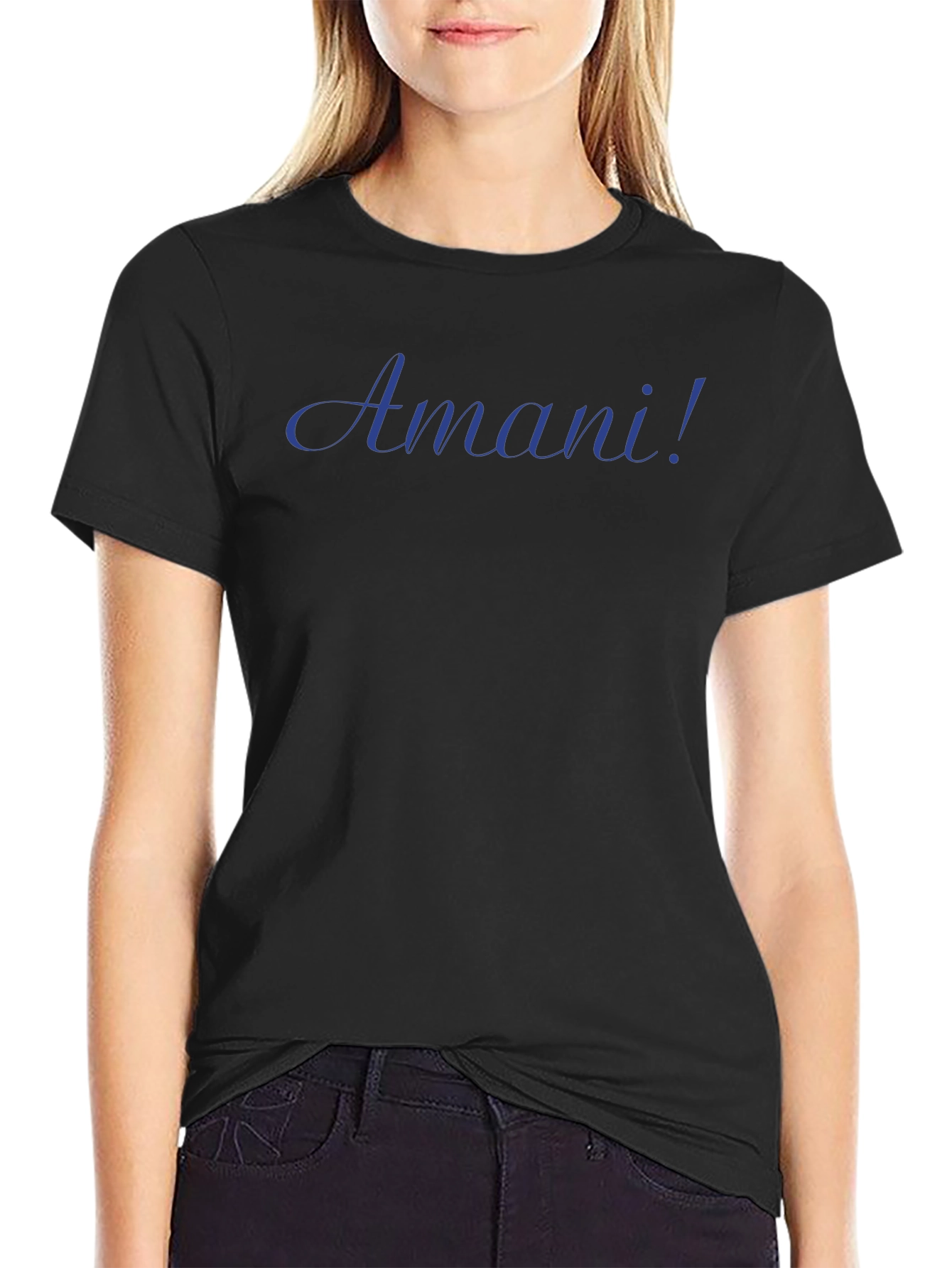 Amani! Custom Text Black T-Shirt