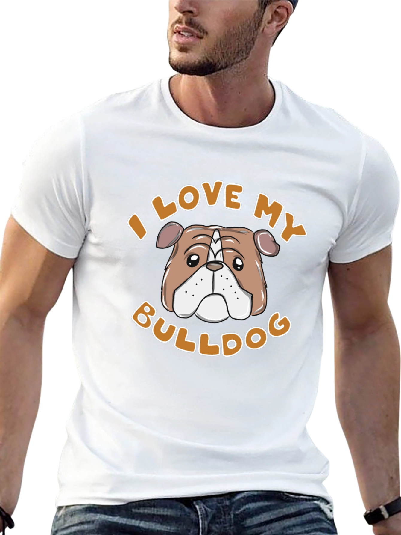 I Love My Bulldog T-Shirt - Black