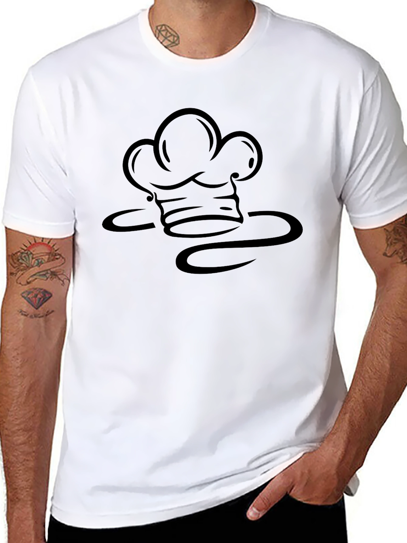 Chef Hat Graphic Black T-Shirt