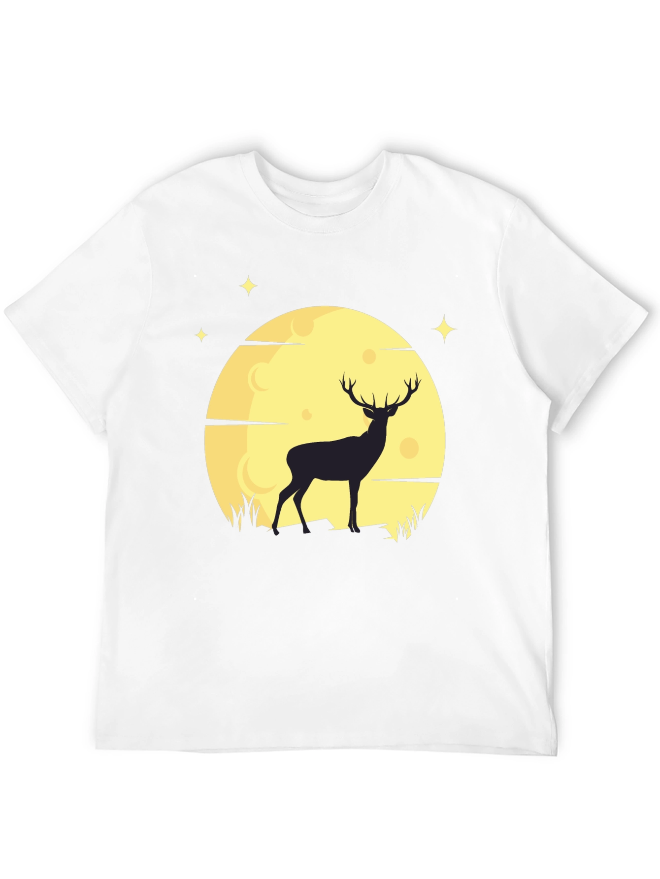 Deer Moon Graphic T-Shirt - Mens Black Tee