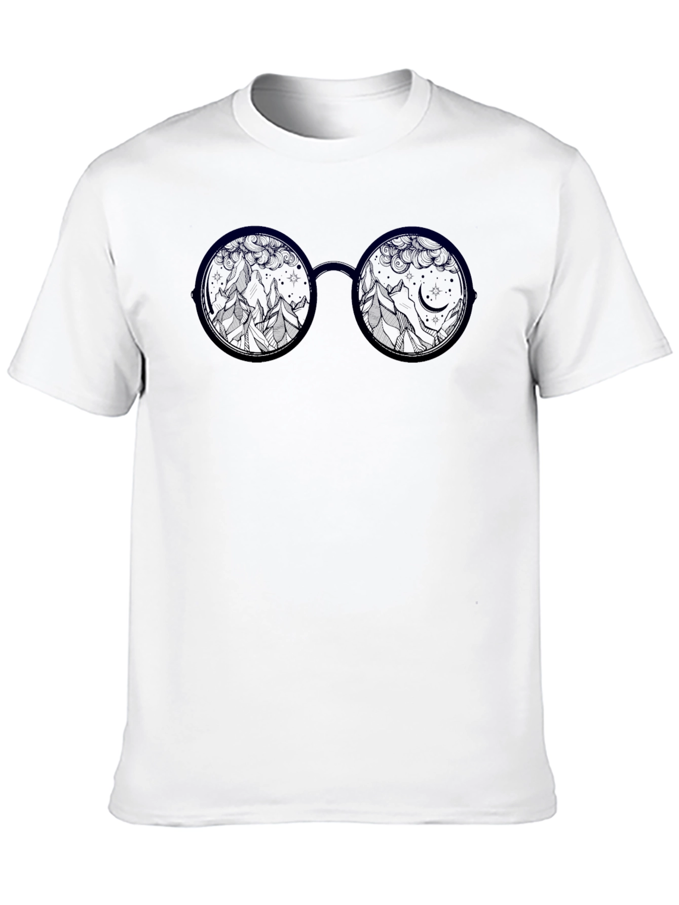 Night Sky Glasses Graphic Tee - Soft Cotton Blend
