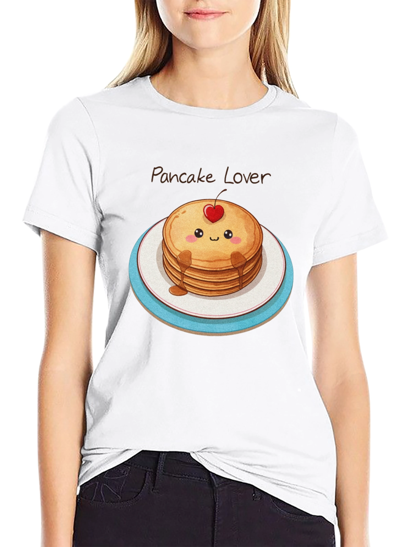 Pancake Lover Graphic Tee - Kawaii Food Shirt
