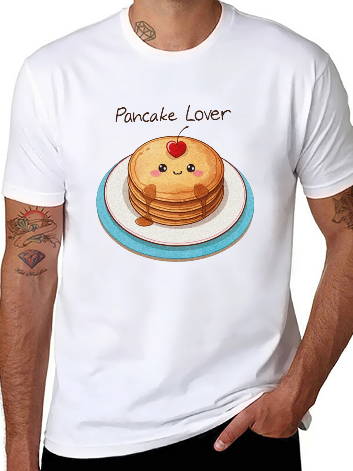 Pancake Lover Graphic Tee - Kawaii Food Shirt