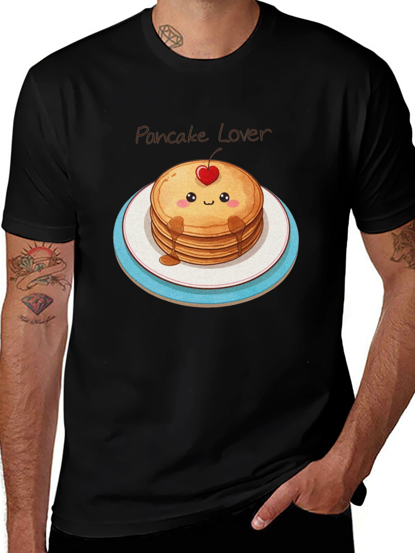 Pancake Lover Graphic Tee - Kawaii Food Shirt