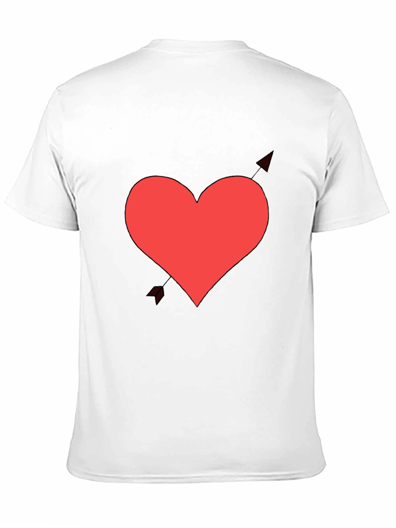 Heart & Arrow Graphic Tee - Black Cotton Shirt