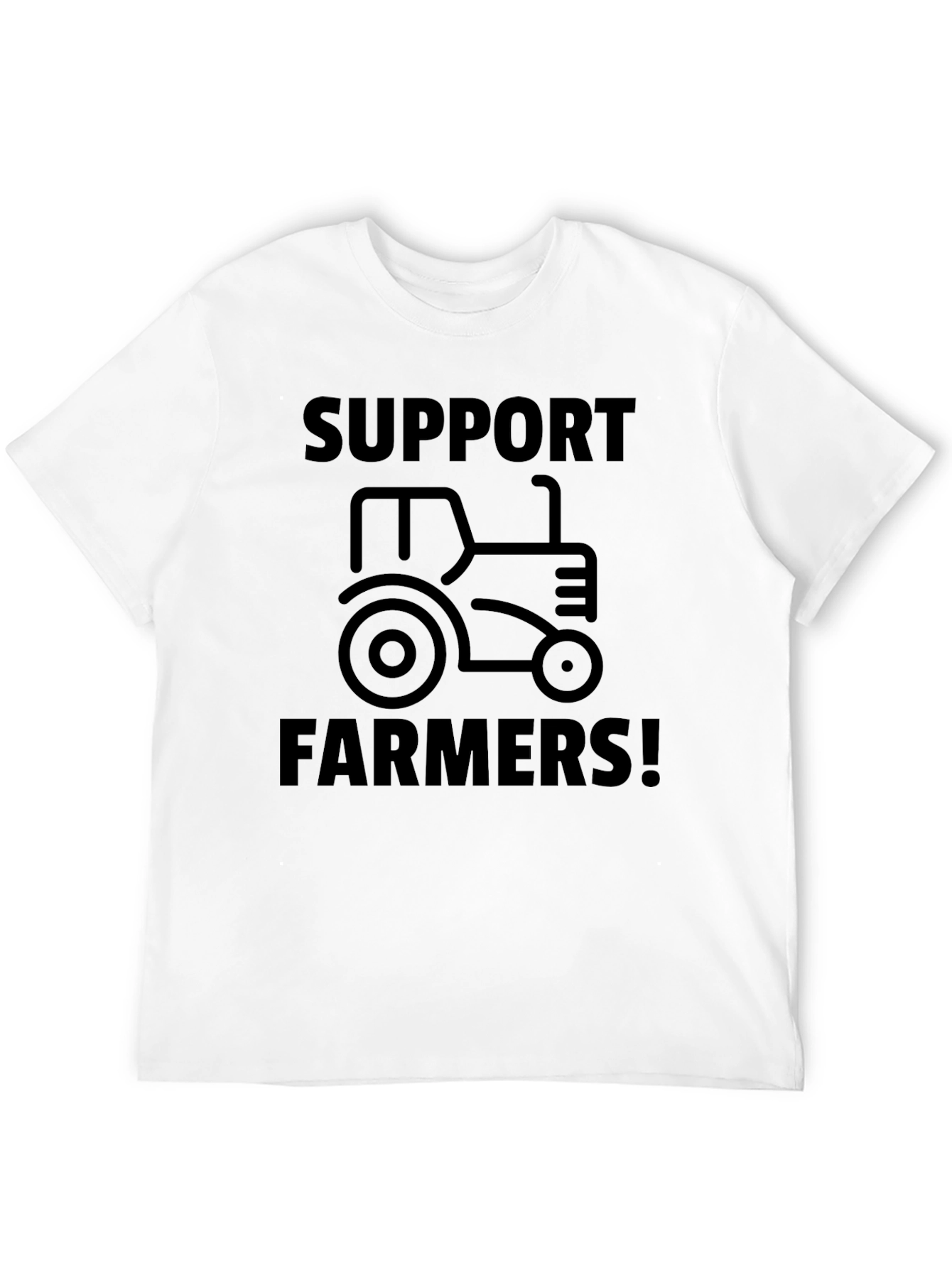 Support Farmers Tractor Graphic Tee - Black