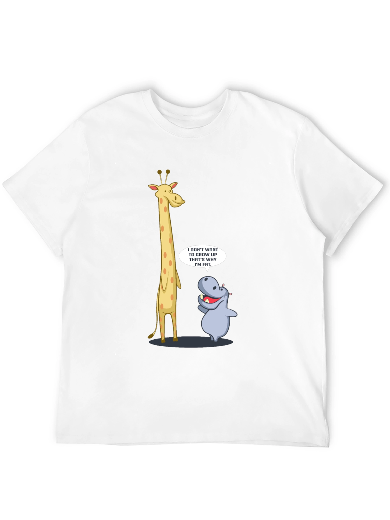 Funny Giraffe & Hippo Graphic T-Shirt