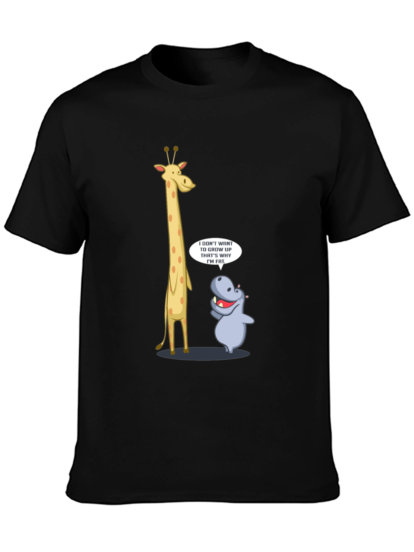 Funny Giraffe & Hippo Graphic T-Shirt