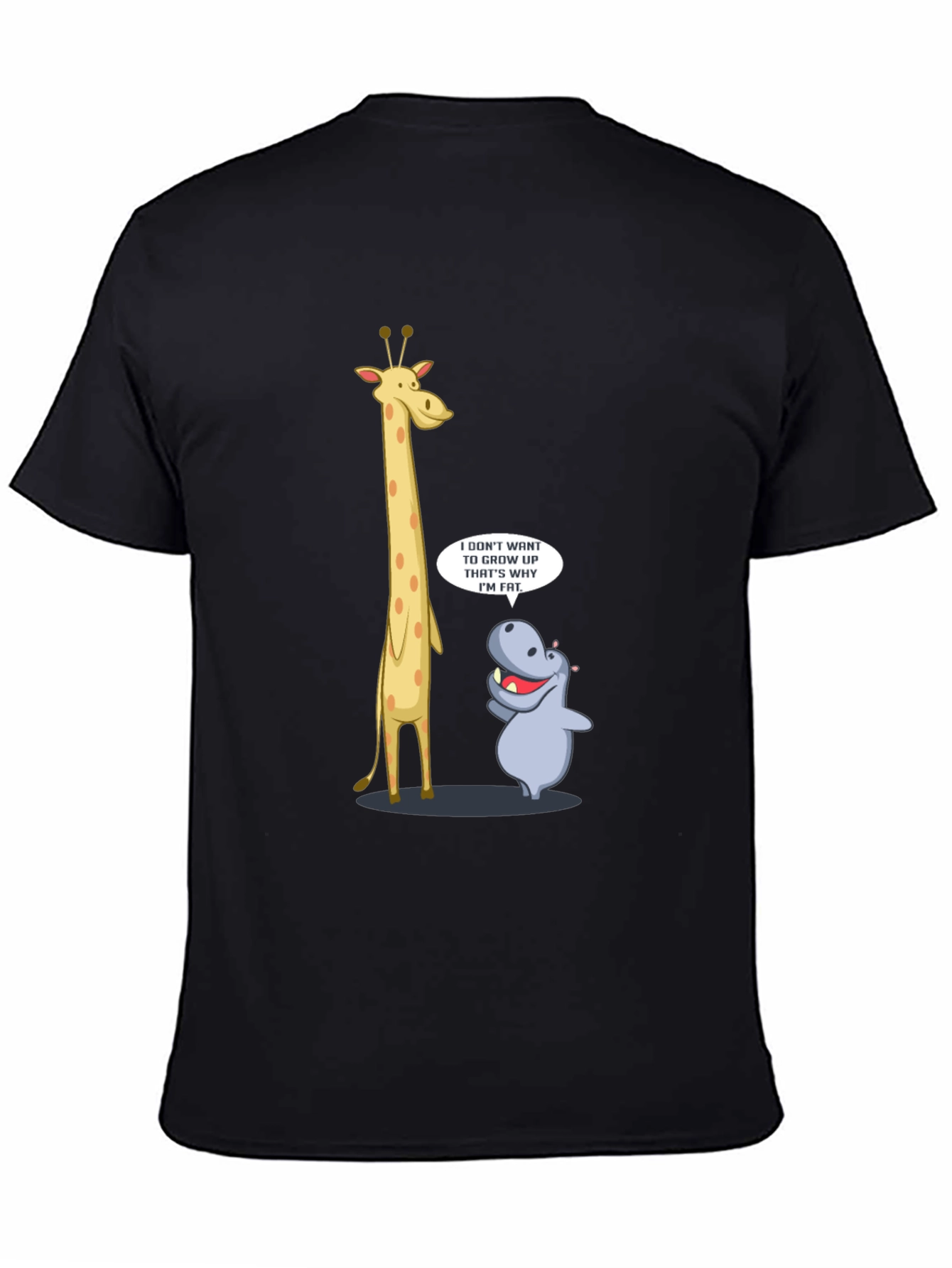 Funny Giraffe & Hippo Graphic T-Shirt