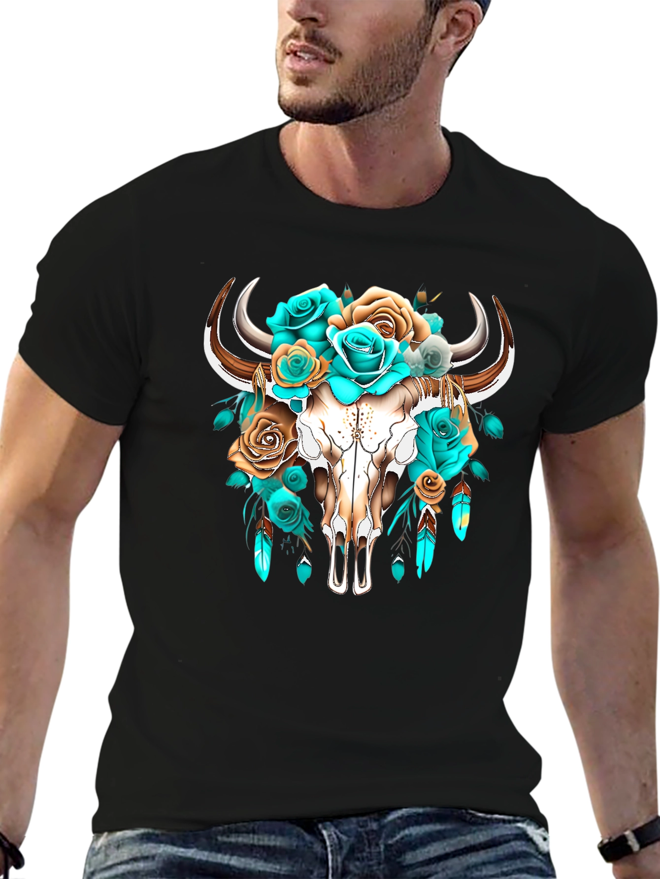 Floral Skull Graphic Tee