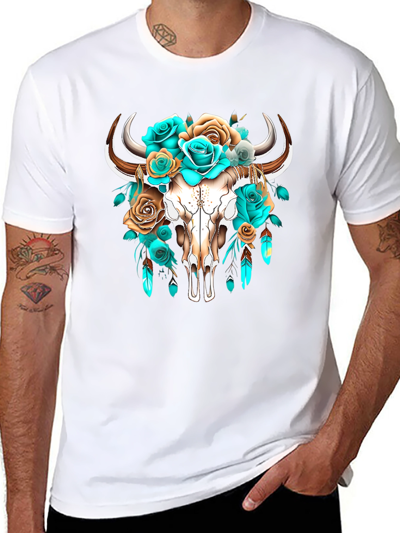 Floral Skull Graphic Tee