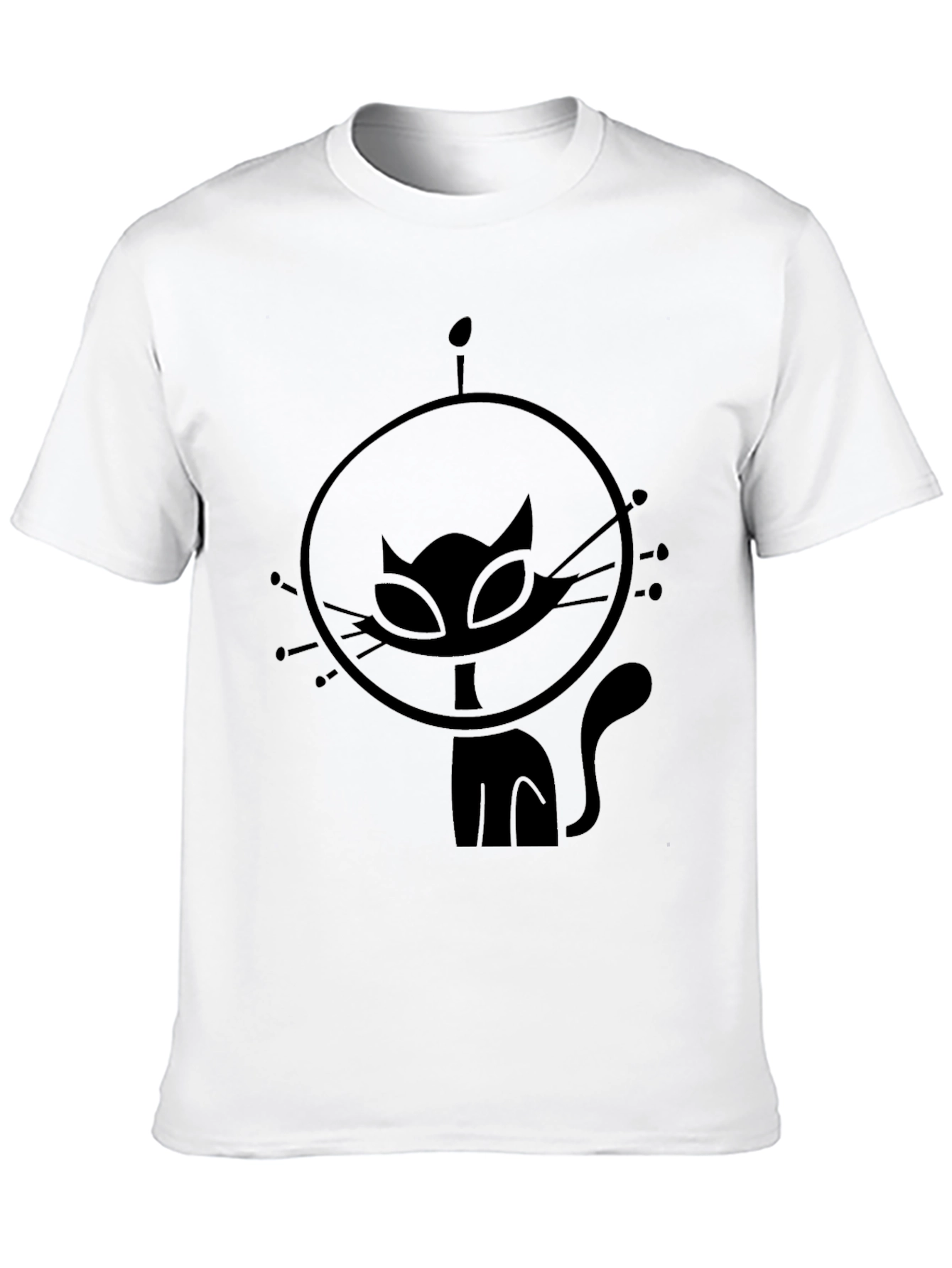 Retro Astronaut Cat Graphic T-Shirt