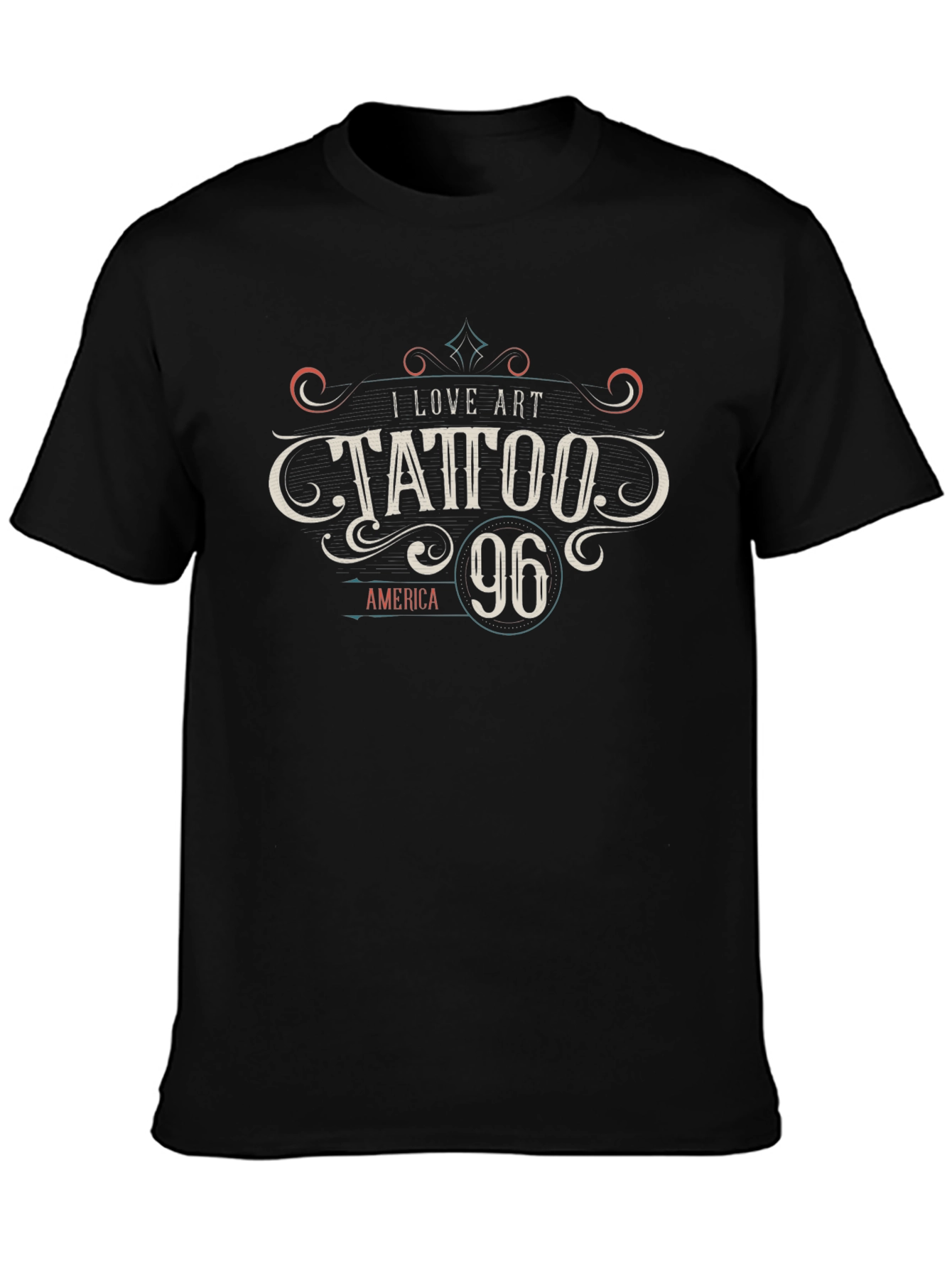 I Love Art Tattoo 96 Black Graphic T-Shirt