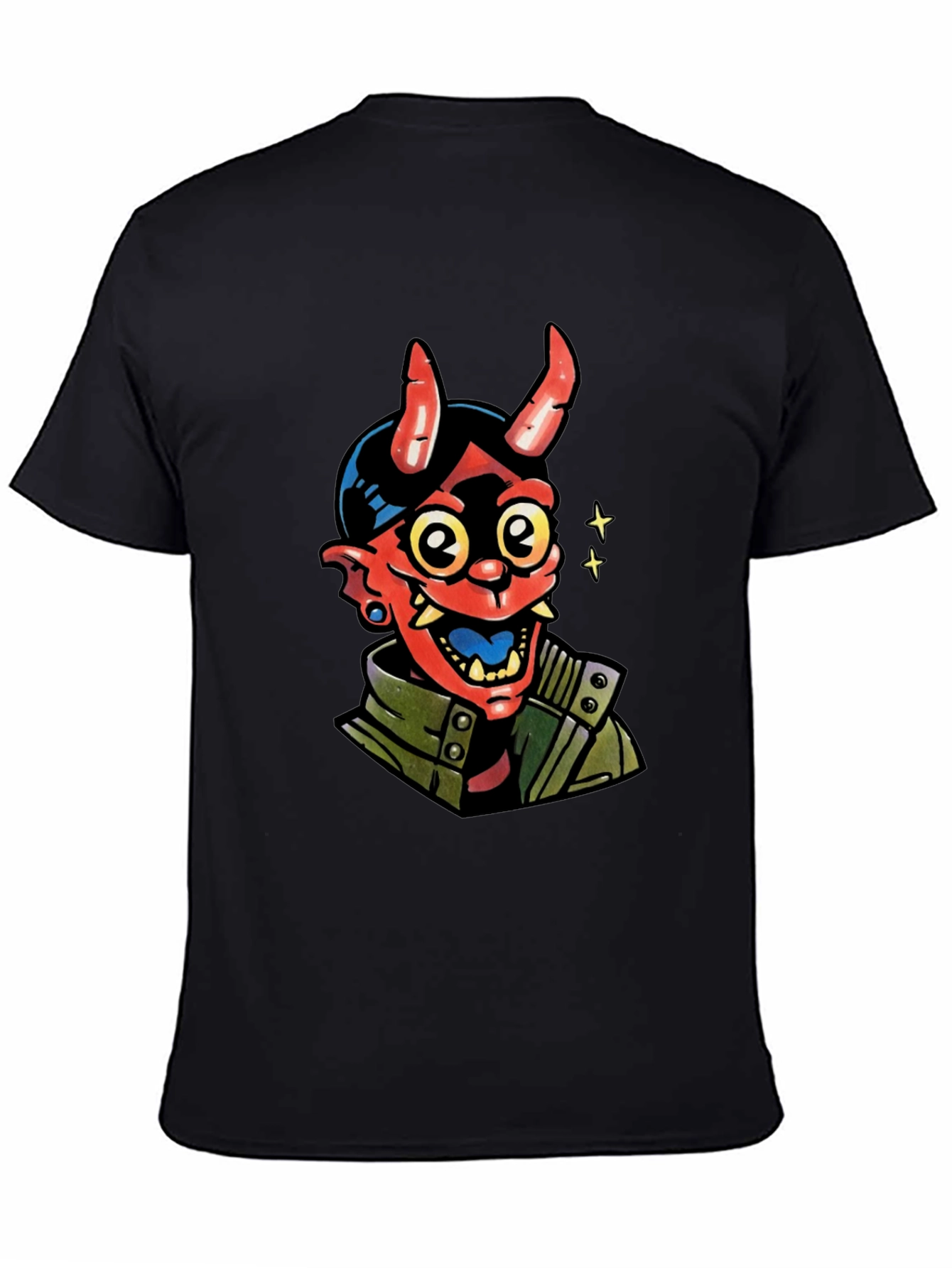 Devil Graphic Print Black T-Shirt