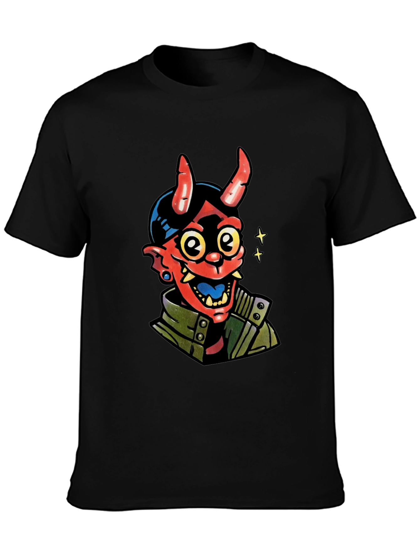 Devil Graphic Print Black T-Shirt