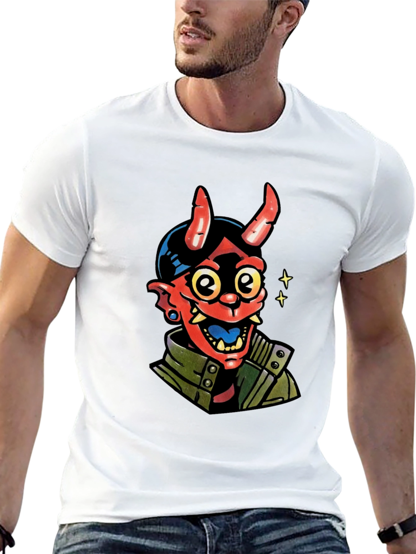 Devil Graphic Print Black T-Shirt