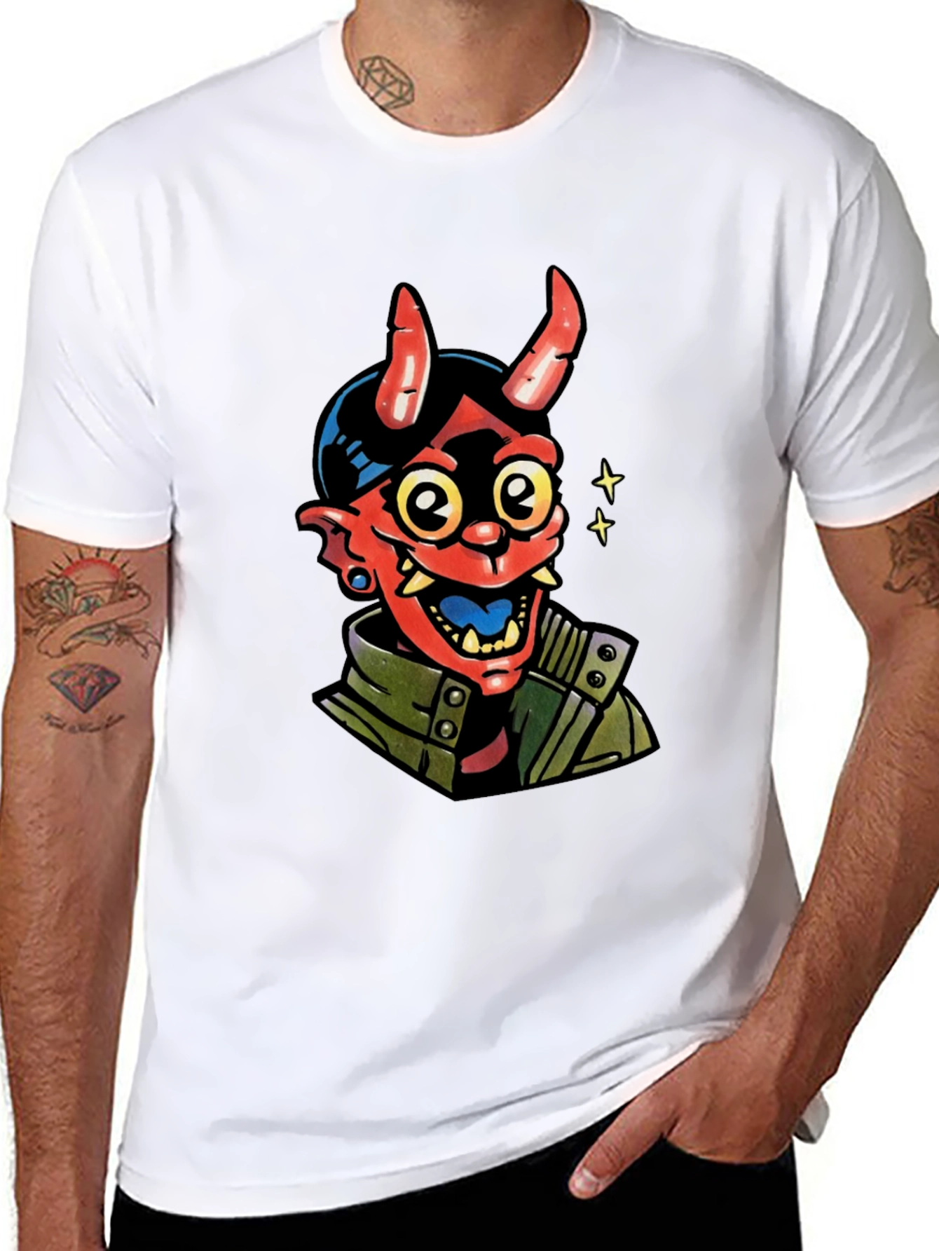 Devil Graphic Print Black T-Shirt