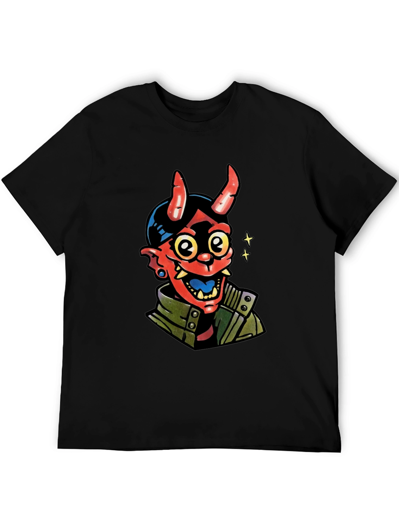 Devil Graphic Print Black T-Shirt