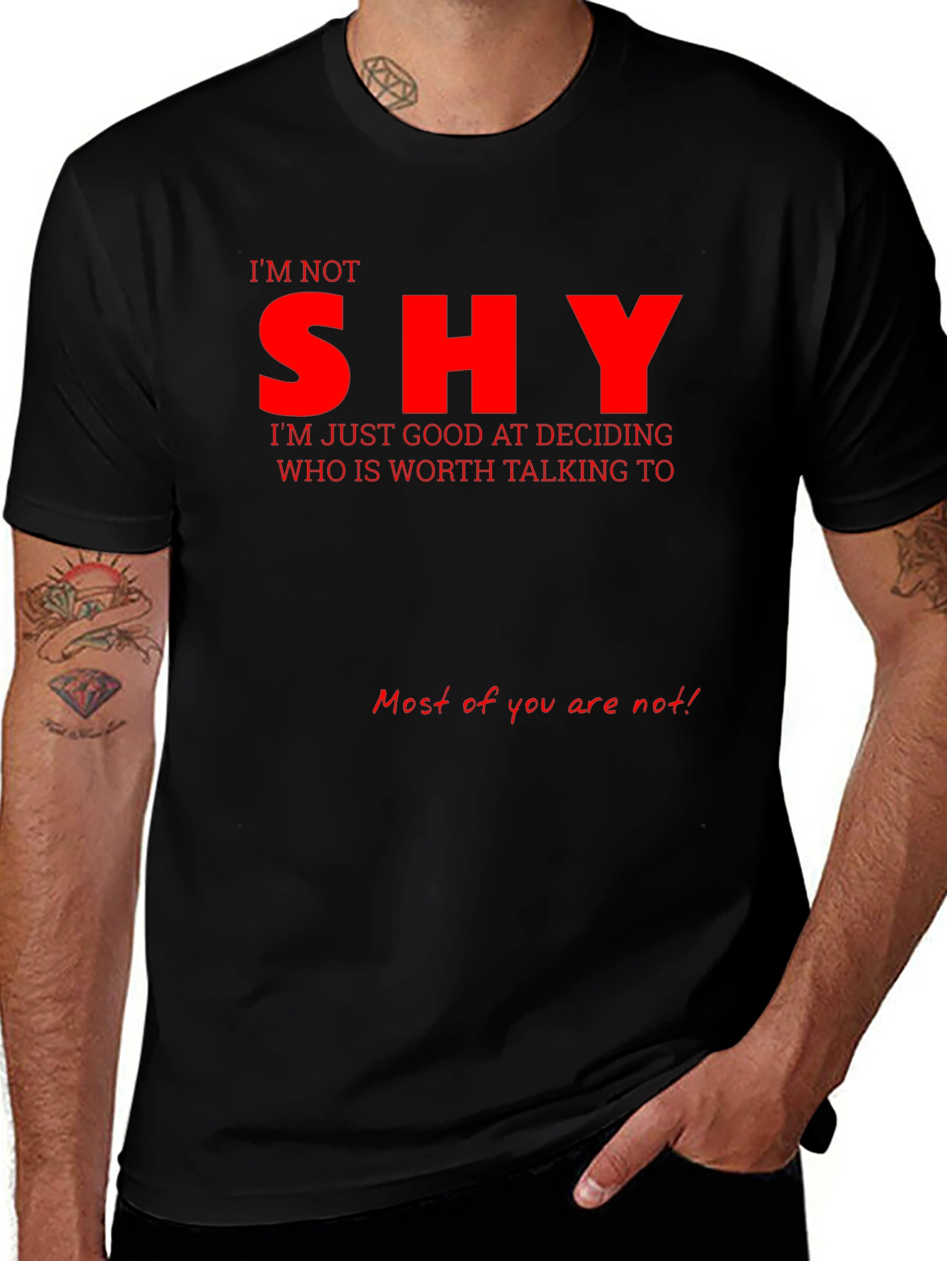 Im Not Shy Graphic T-Shirt - Black
