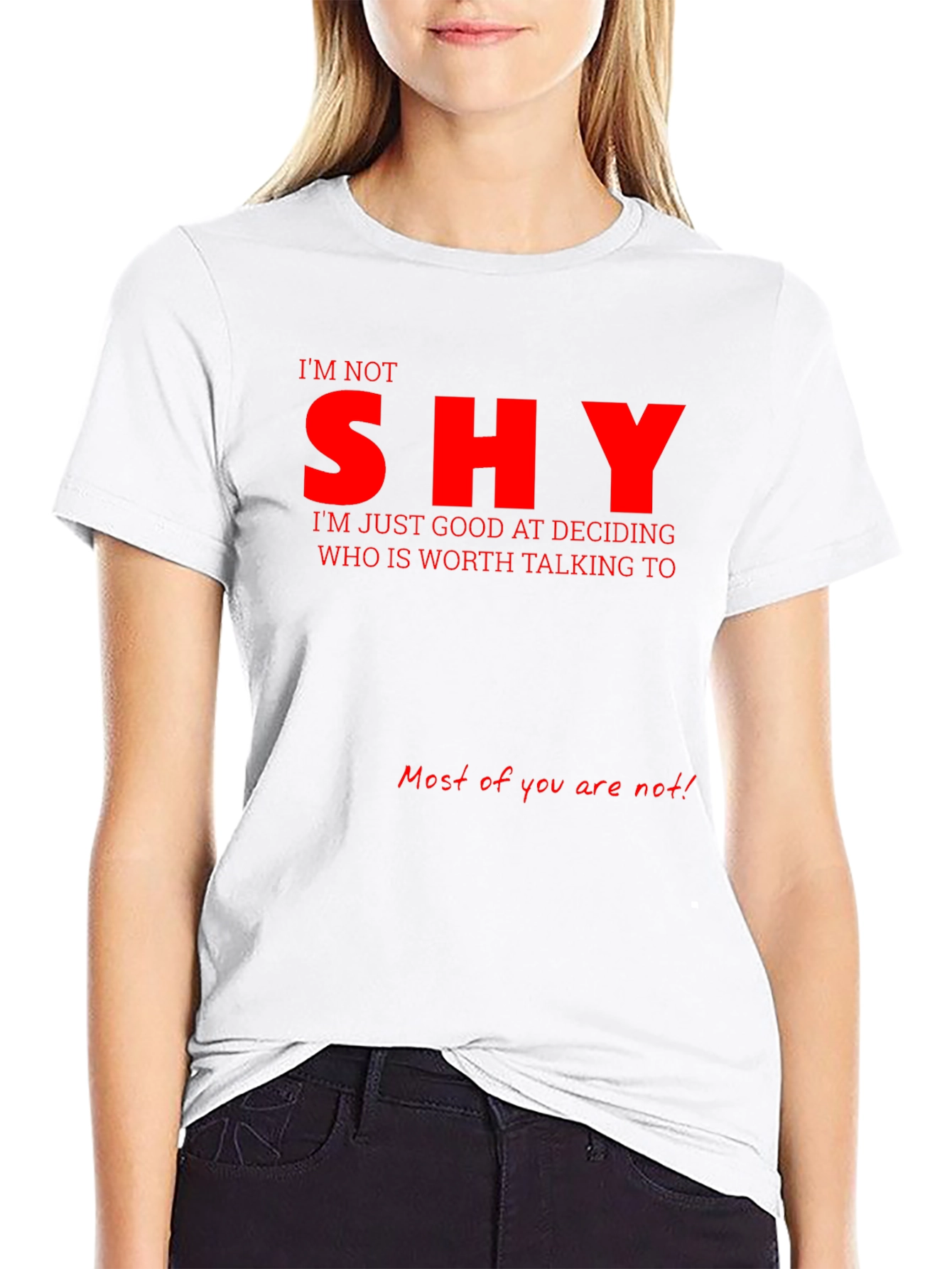 Im Not Shy Graphic T-Shirt - Black