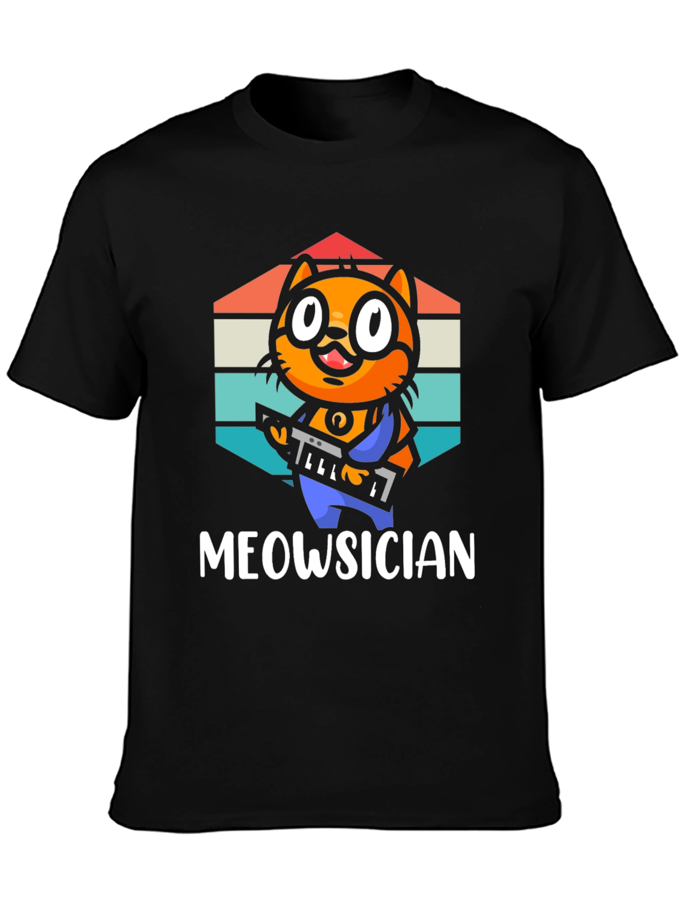 Meowsician Cat T-Shirt - Music Lover Tee