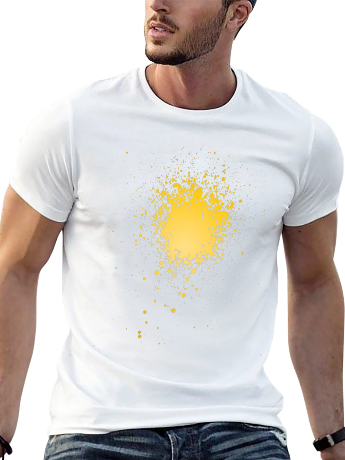 Abstract Splatter Graphic Black T-Shirt