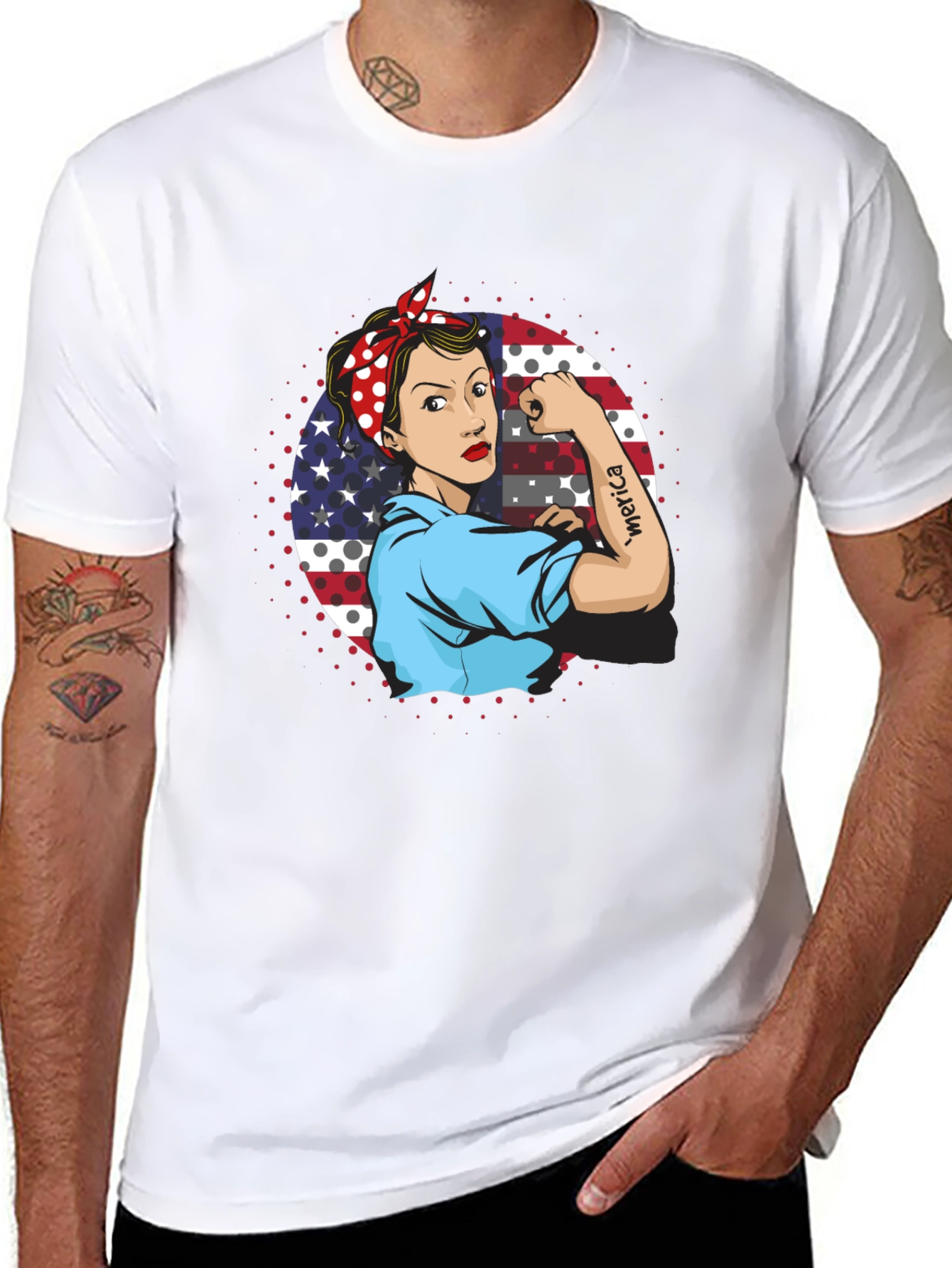 Rosie the Riveter Patriotic T-Shirt
