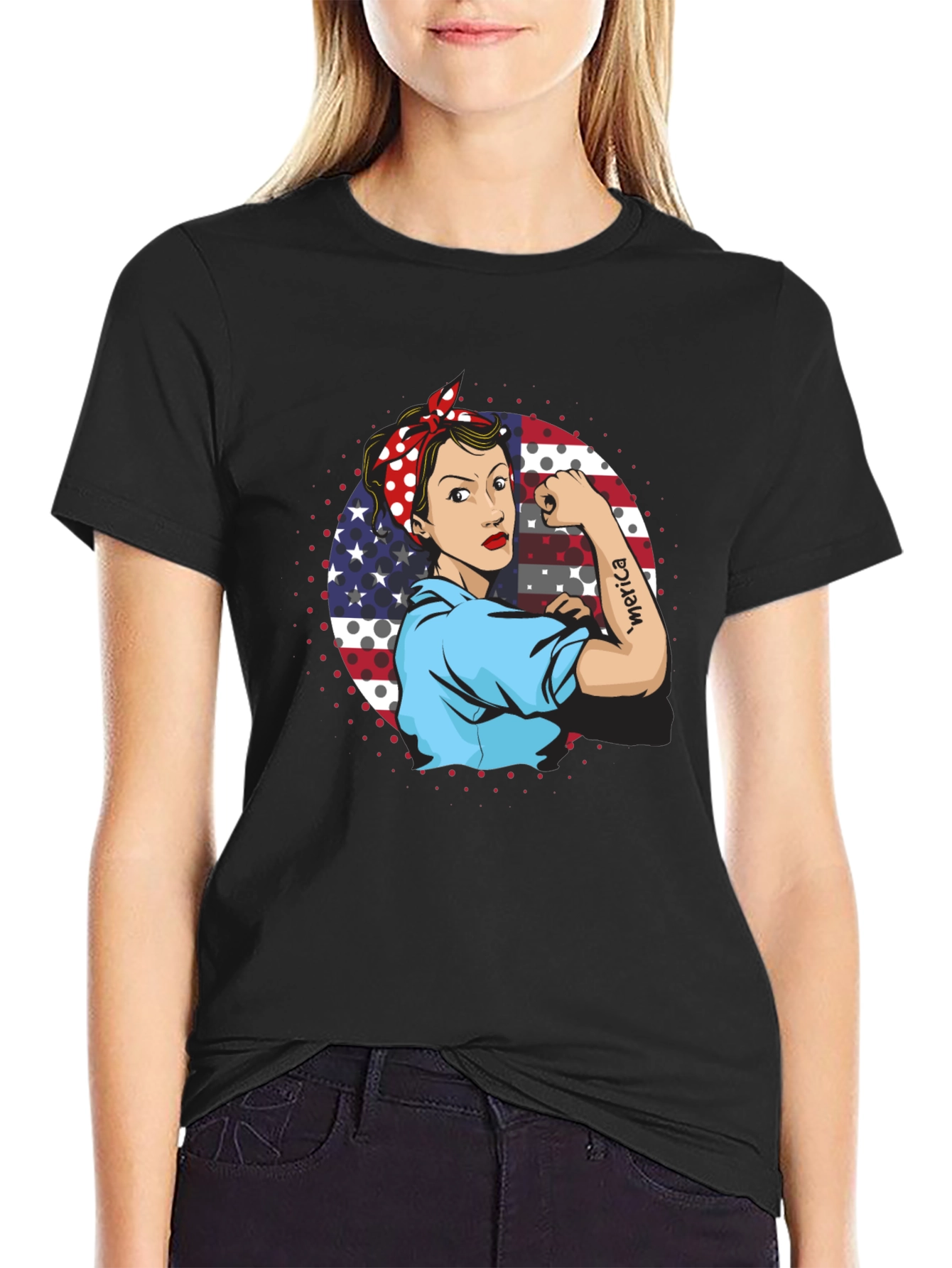 Rosie the Riveter Patriotic T-Shirt